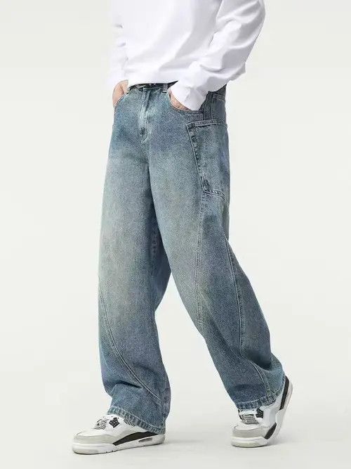 VIBE Vintage street spliced washed and worn loose jeans Size US 36 / EU 52 - 3 Thumbnail