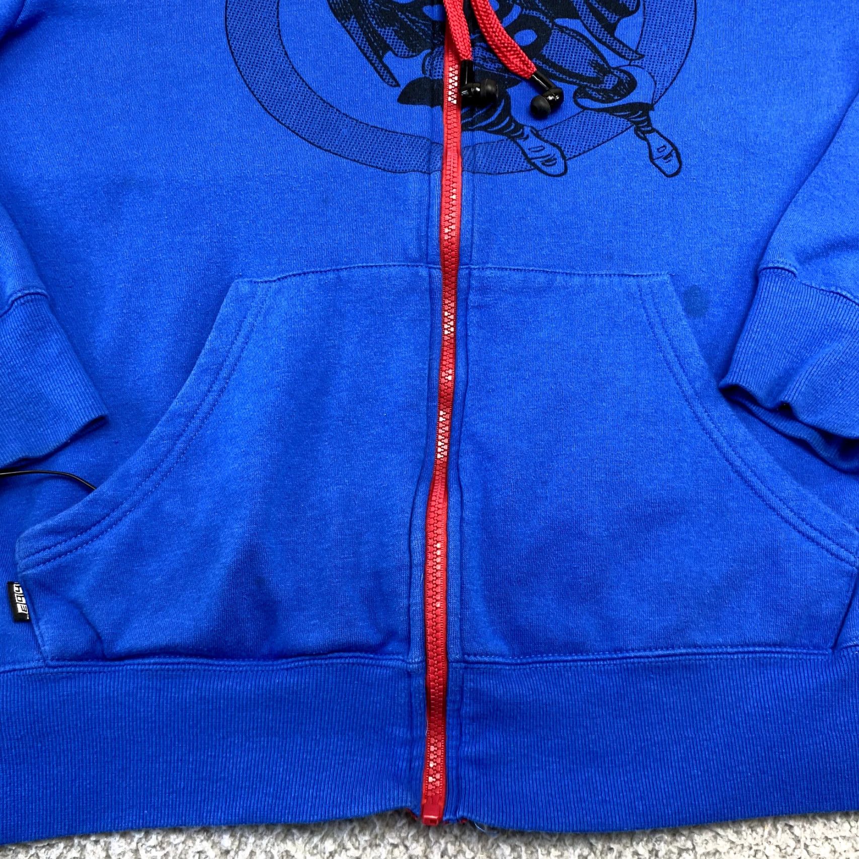 Vintage Marvel Captain America Sweatshirt Mens Large Blue Full Zip Built In Headphones Size US L / EU 52-54 / 3 - 5 Thumbnail