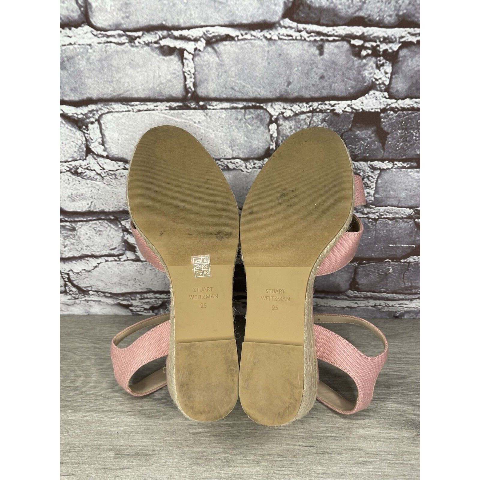 Stuart Weitzman STUART WEITZMAN Mirela II Pink Canvas Espadrille Wedge Sanda Size US 9.5 / IT 39.5 - 13 Thumbnail