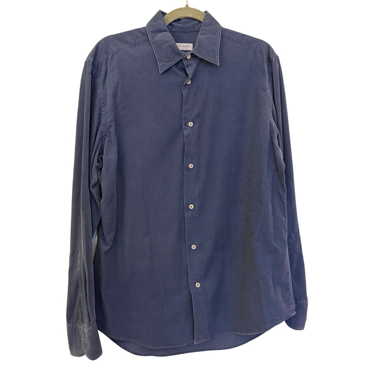 Bruno Piattelli Piattelli Barneys New York Blue Cotton Corduroy Button Down Size US L / EU 52-54 / 3 - 1 Thumbnail