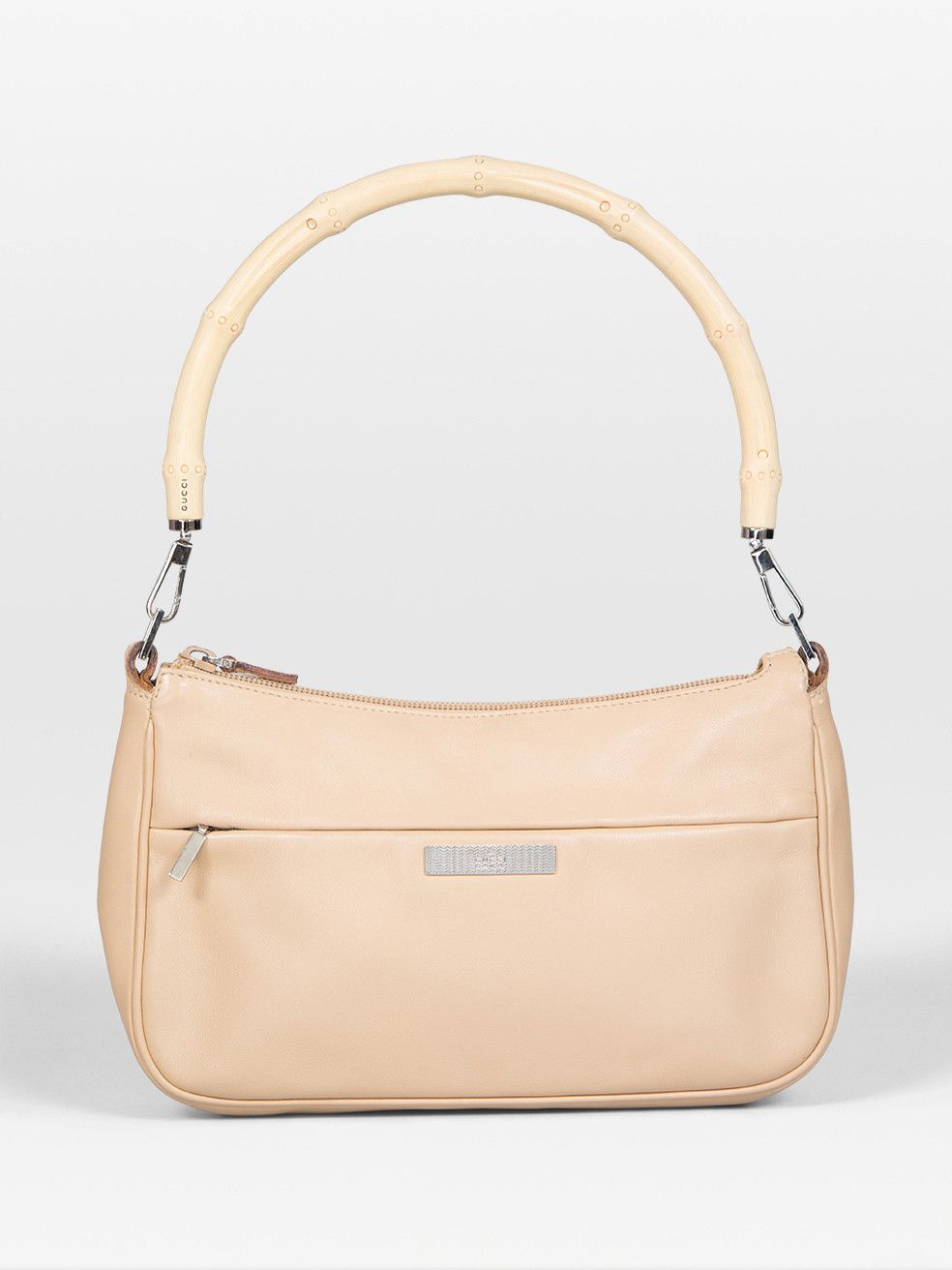 Gucci Beige Leather Bamboo Baguette Bag, Women's