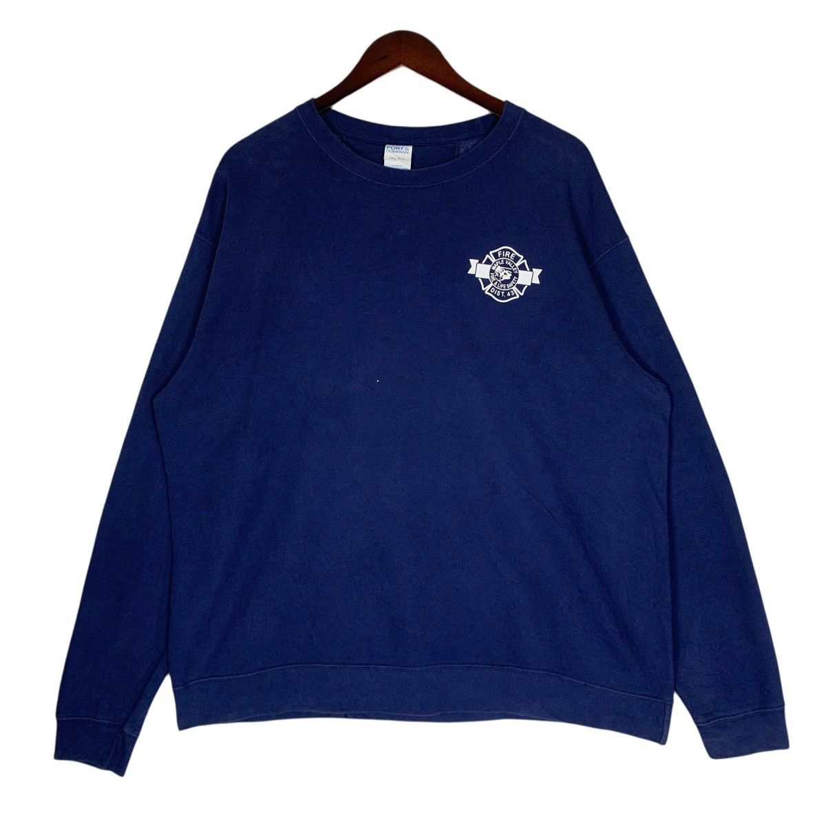 Port & Company Vintage port&company Fire Dist.43 StreetWear Sweashirt Size US XL / EU 56 / 4 - 2 Thumbnail