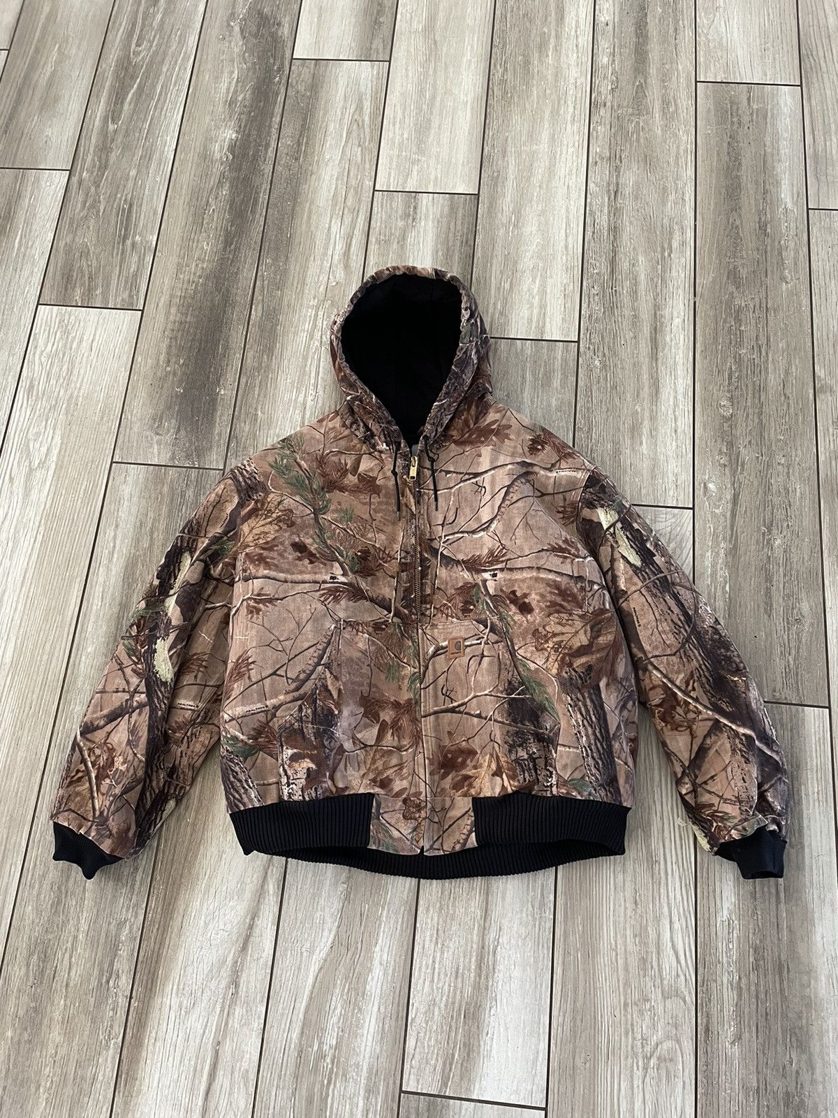 image of Vintage 90’S Carhartt Jacket Faded/distressed Camo Realtree, Men's (Size 2XL)