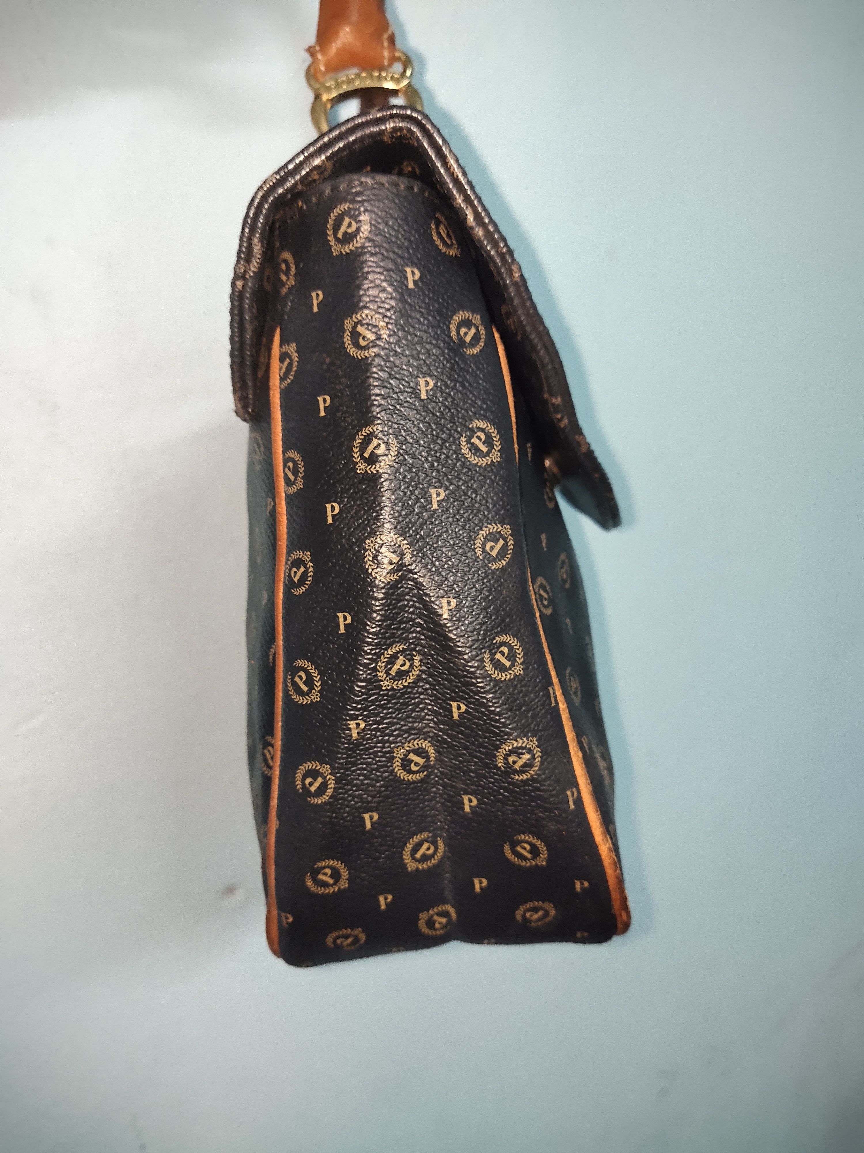 Leather × Pollini Pollini Monogram Leather Handle Bag Size ONE SIZE - 4 Thumbnail
