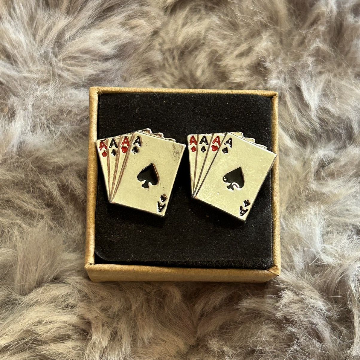 Other Men’s four aces silver enamel cuff links Size ONE SIZE - 3 Thumbnail