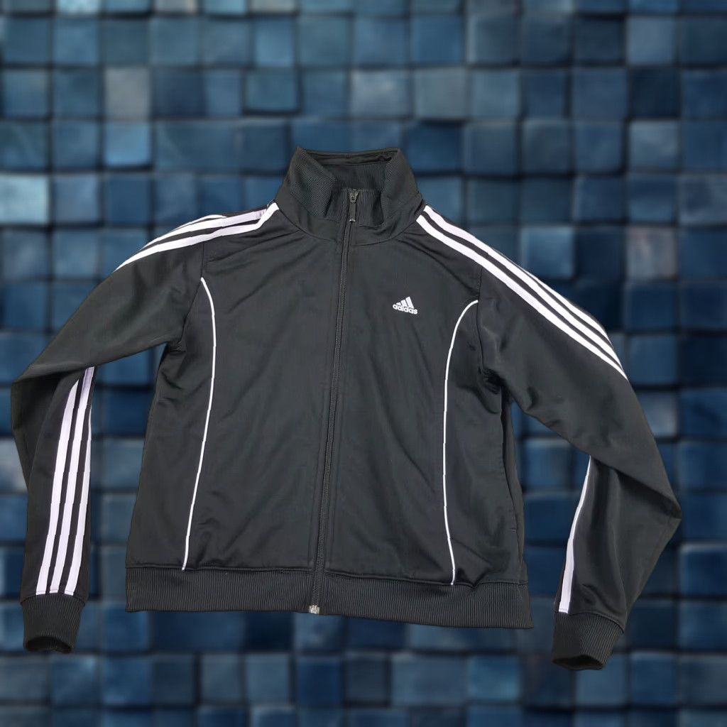 Vintage VINTAGE Adidas Originals Track Jacket Women Medium Black 3-Stripes 2003 Conversation: 90s/2000s style Mens? Size M / US 6-8 / IT 42-44 - 1 Thumbnail
