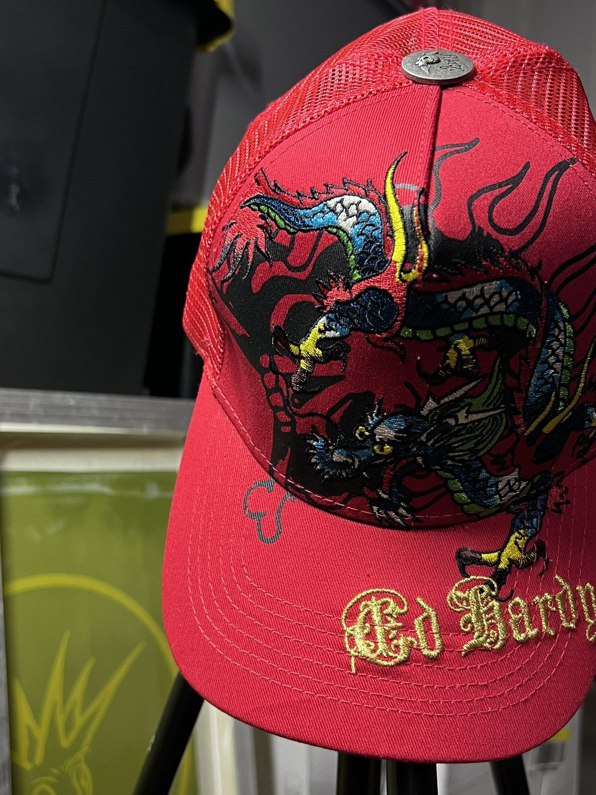 Ed Hardy Ed Hardy Dragon and Skull Trucker Hat Size ONE SIZE - 2 Thumbnail