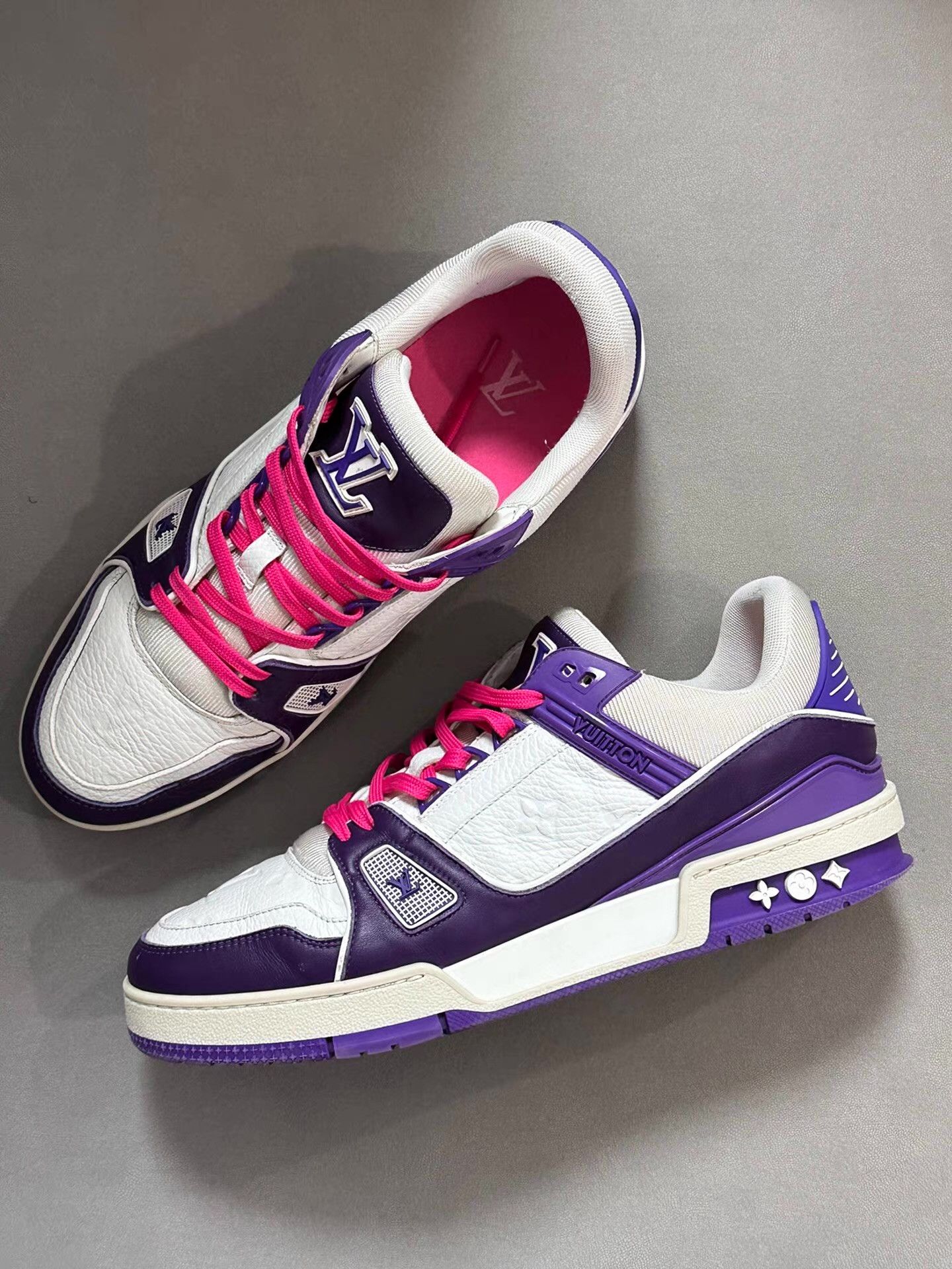 Louis Vuitton Louis Vuitton Trainer White & Purple Ｑ20 Size US 8.5 / EU 41-42 - 1 Thumbnail