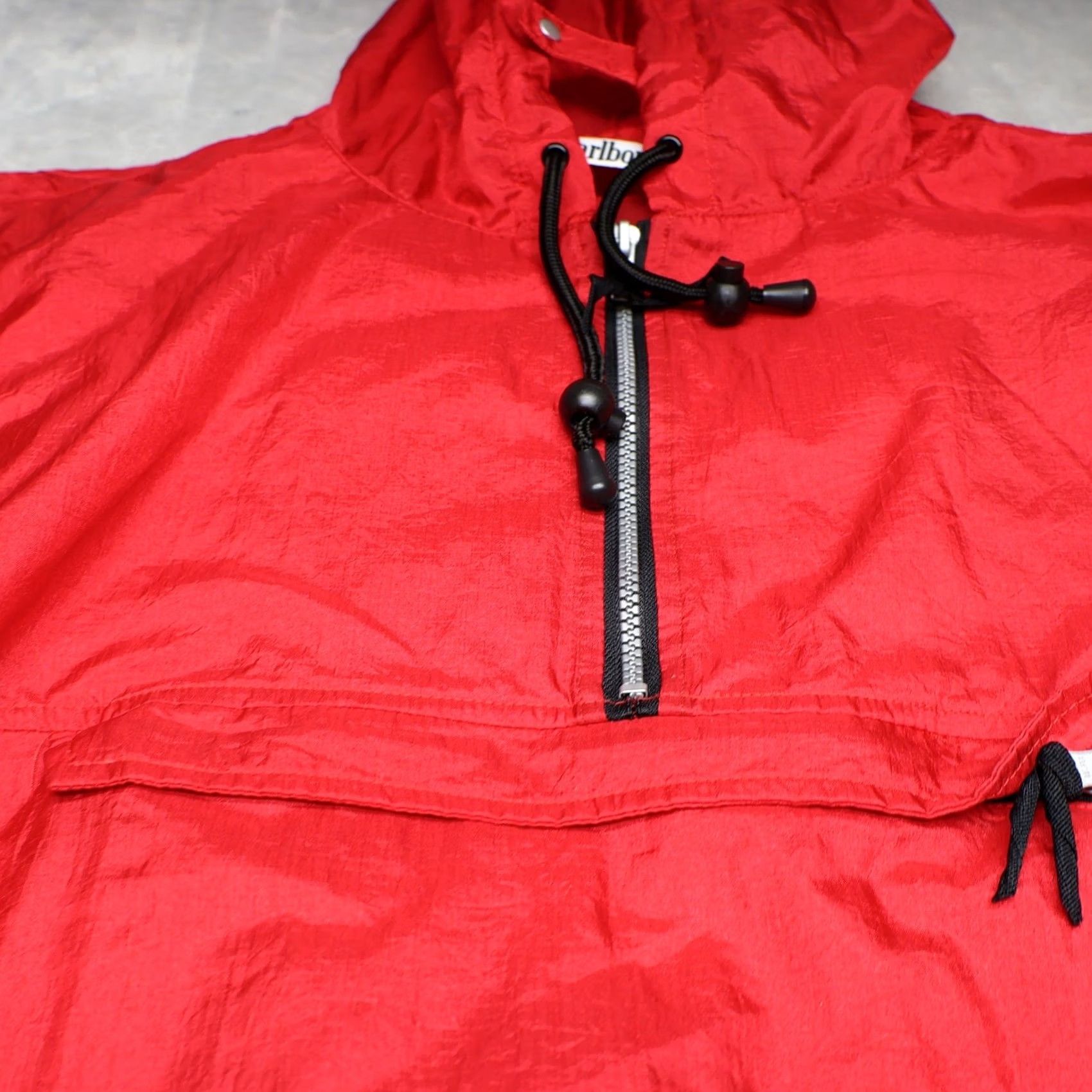Marlboro VINTAGE Marlboro Jacket Mens M Red Hooded Wind Rain Light Pack 1/4 Zip Pullover Nylon Anorak Camouflage? Size US M / EU 48-50 / 2 - 3 Thumbnail