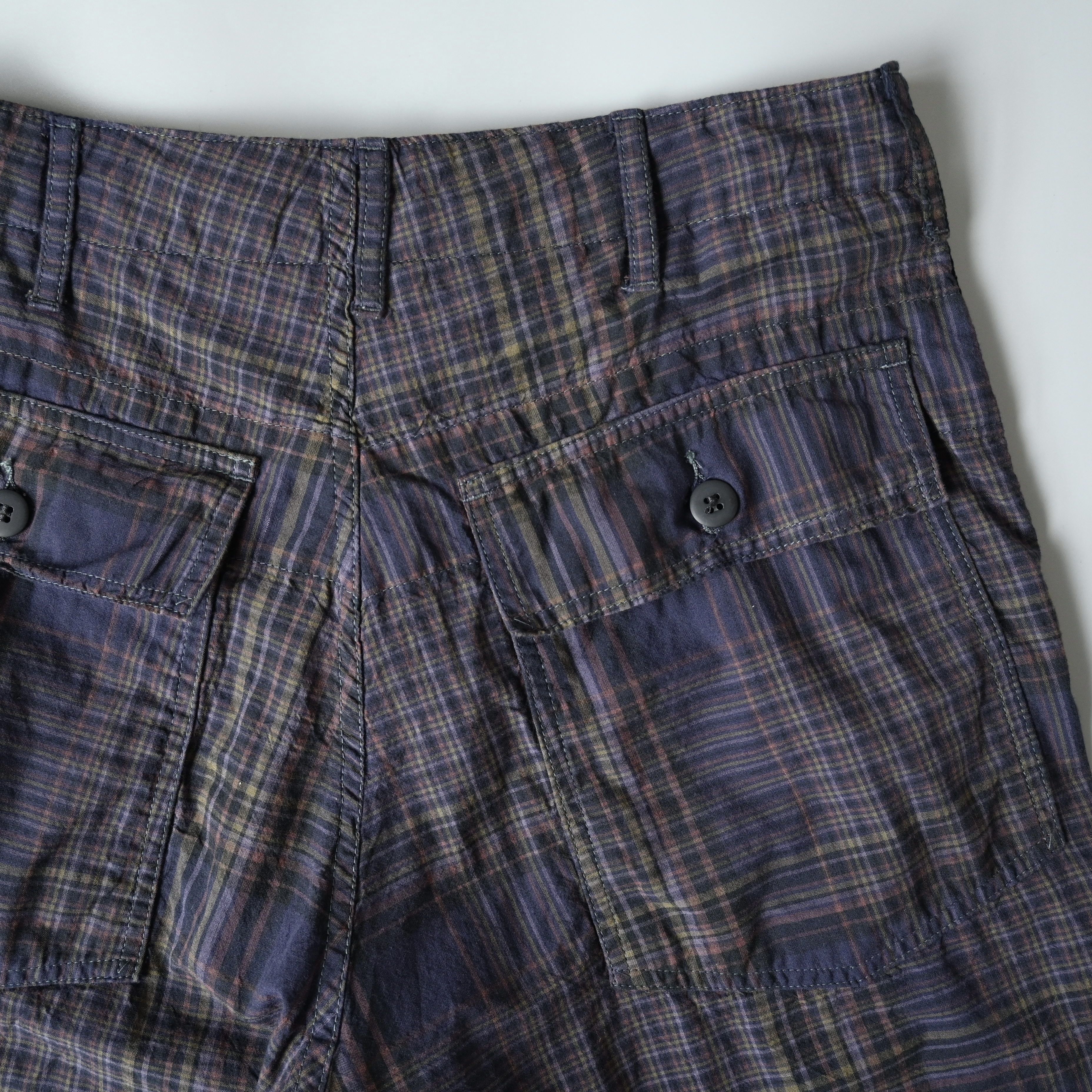 Engineered Garments UNUSED, Engineered Garments fatigue shorts, brown plaid, XS Size US 30 / EU 46 - 3 Thumbnail