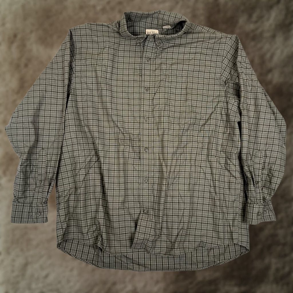 Vintage RedHead Long Sleeve Button Up Shirt Mens 3XL Plaid Casual Work Beige Brown Green Pocketed Button-Up Shirt Mens 3XL Tan Cotton Casual Wear Mens Size US XXL / EU 58 / 5 - 1 Thumbnail