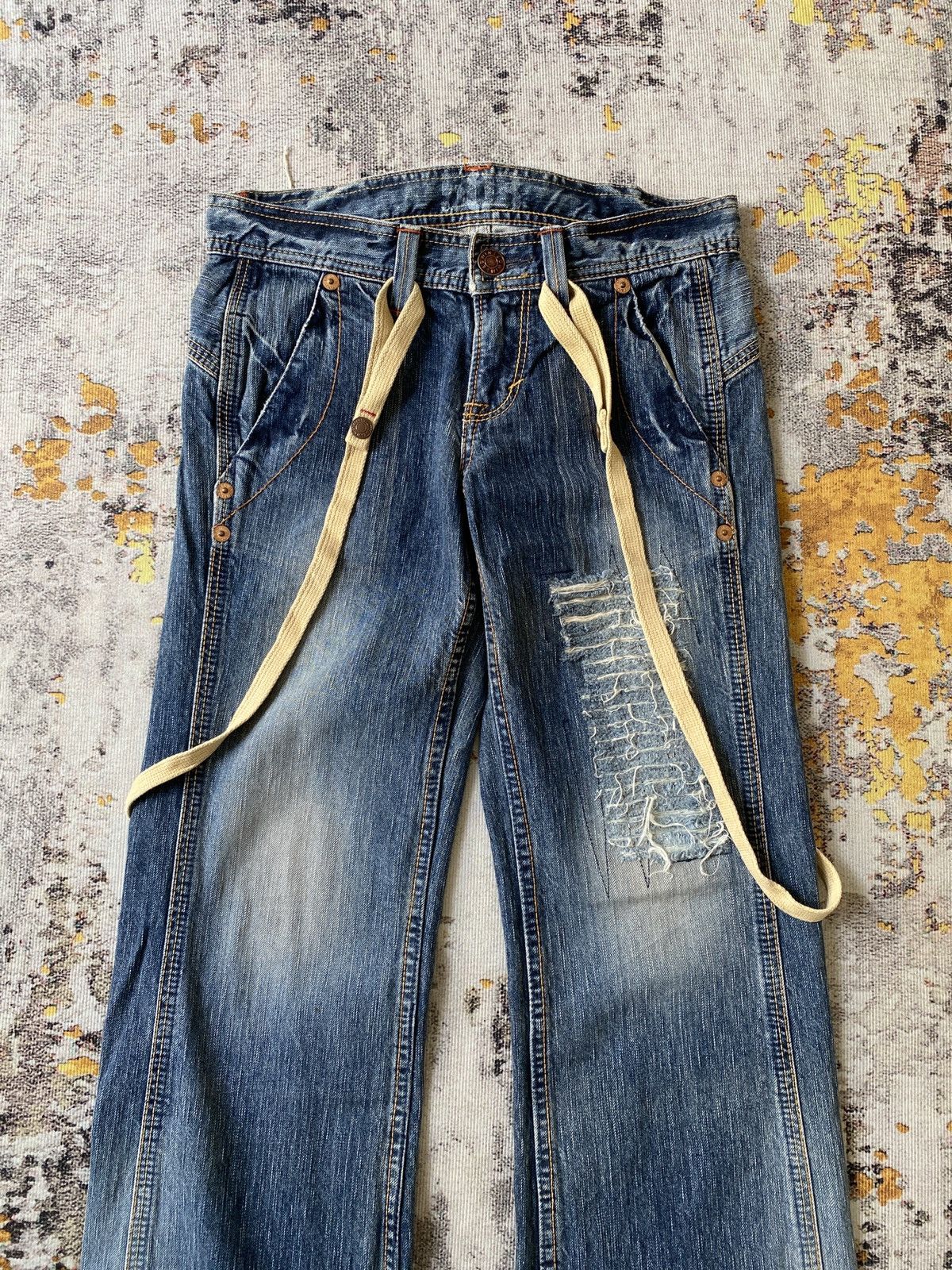 Japanese Brand Edwin 503 Japan Distressed Flare Denim Size US 30 / EU 46 - 3 Thumbnail