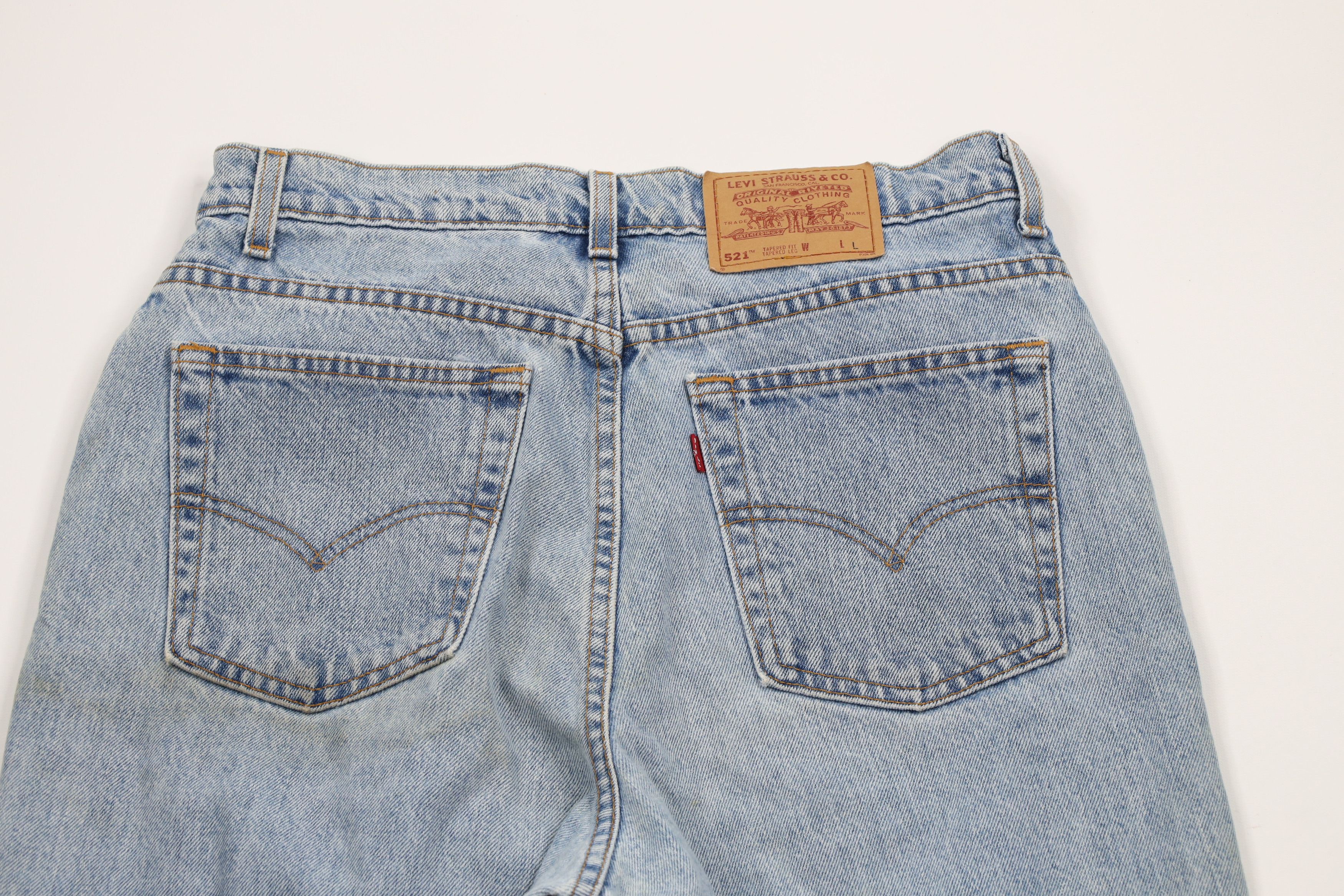 Levi's × Vintage Vintage 90s Levis 521 Tapered Fit Leg Denim Jeans Blue Size 32" / US 10 / IT 46 - 10 Thumbnail