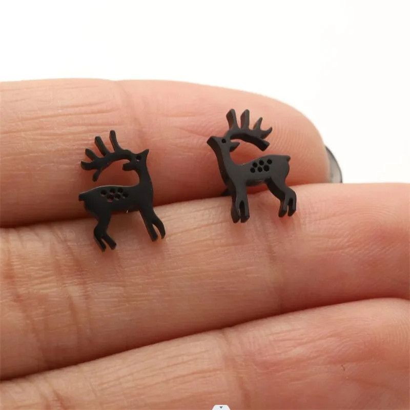 Jewelry Christmas Deer Earrings Charm Earring Gift Size ONE SIZE - 2 Thumbnail