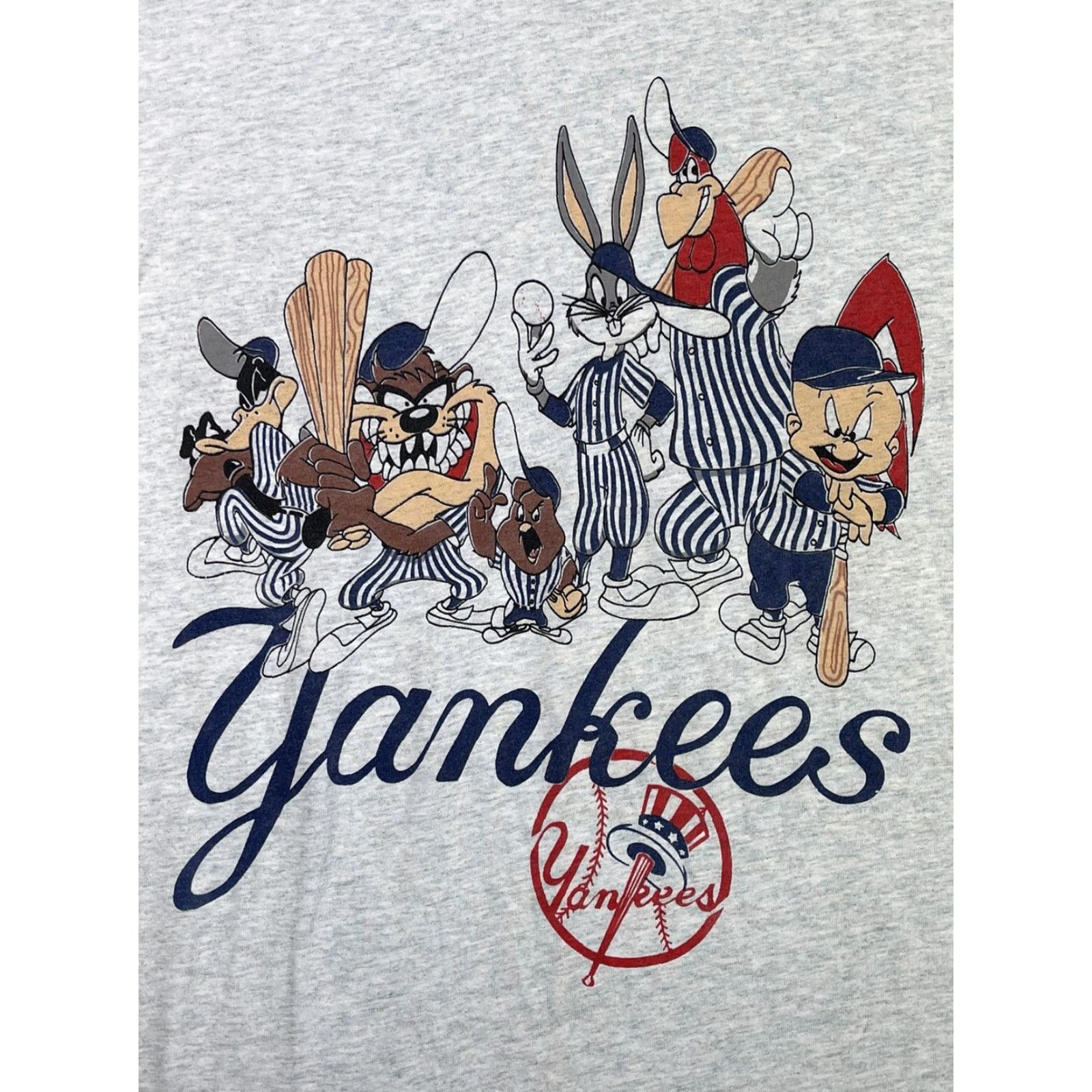 Vintage VINTAGE Looney Tunes New York Yankees T-Shirt XL Gray 90s Logo Short Sleeve Mens Size US XL / EU 56 / 4 - 2 Thumbnail