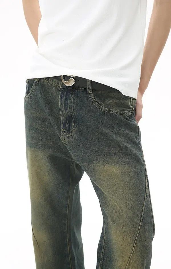 Japanese Brand Vintage distressed blue mid-rise loose bootcut jeans Size US 32 / EU 48 - 4 Thumbnail