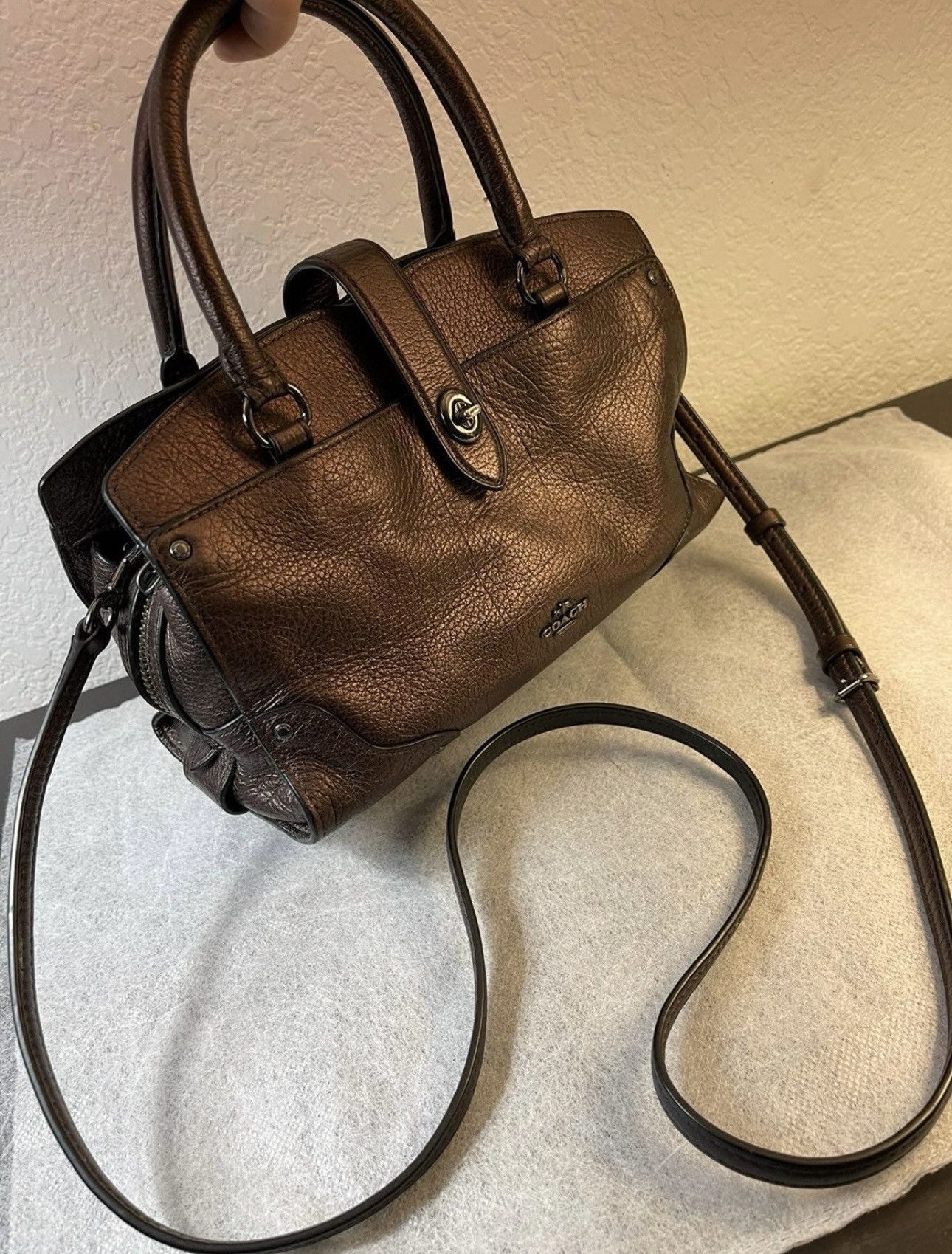 Coach Coach Mercer Satchel 24 Grai Leather Shoulder crossbody bag Size ONE SIZE - 2 Thumbnail