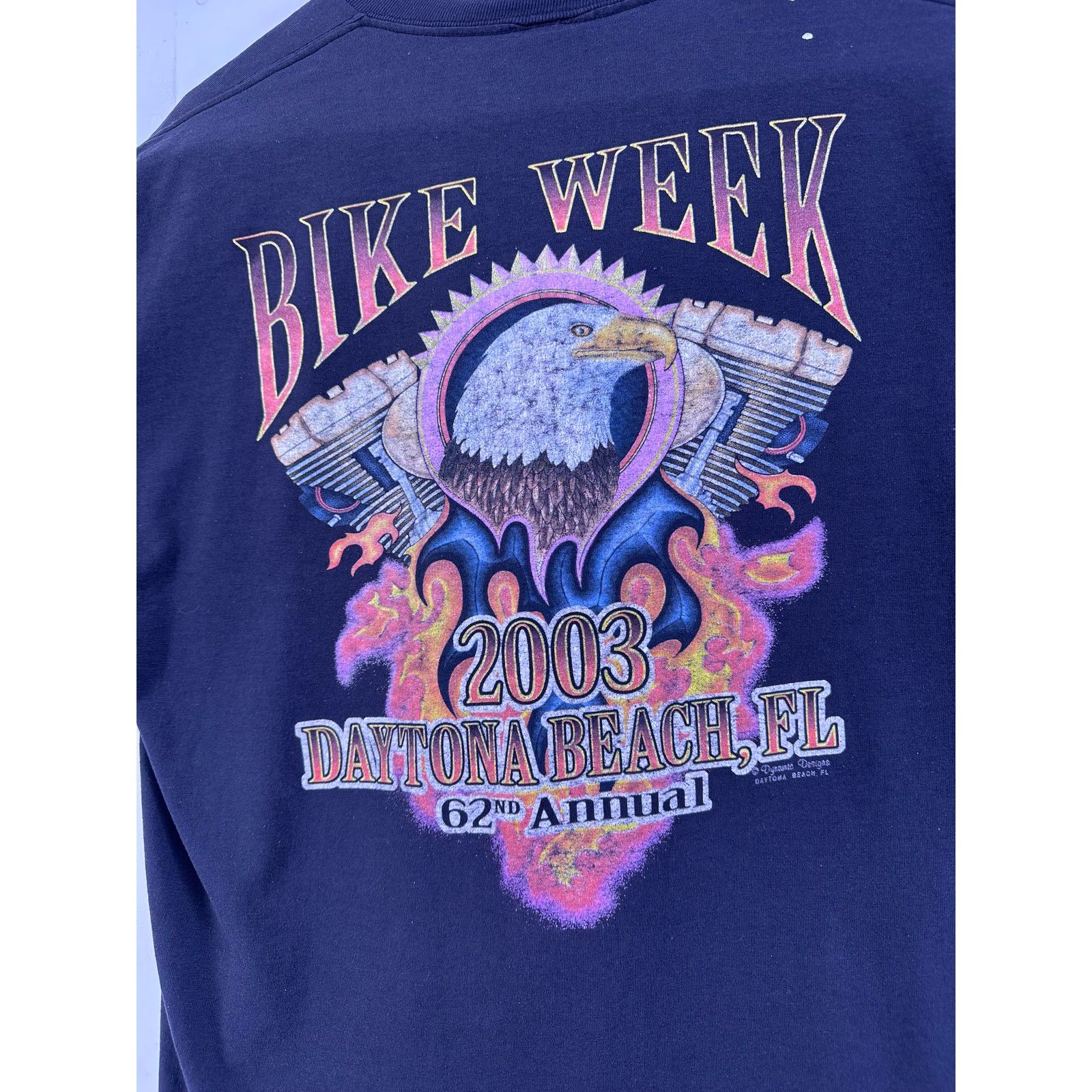Hanes Vintage 2003 Daytona Beach Bike Week 62 Annual Tshirt Size L Size US L / EU 52-54 / 3 - 11 Thumbnail
