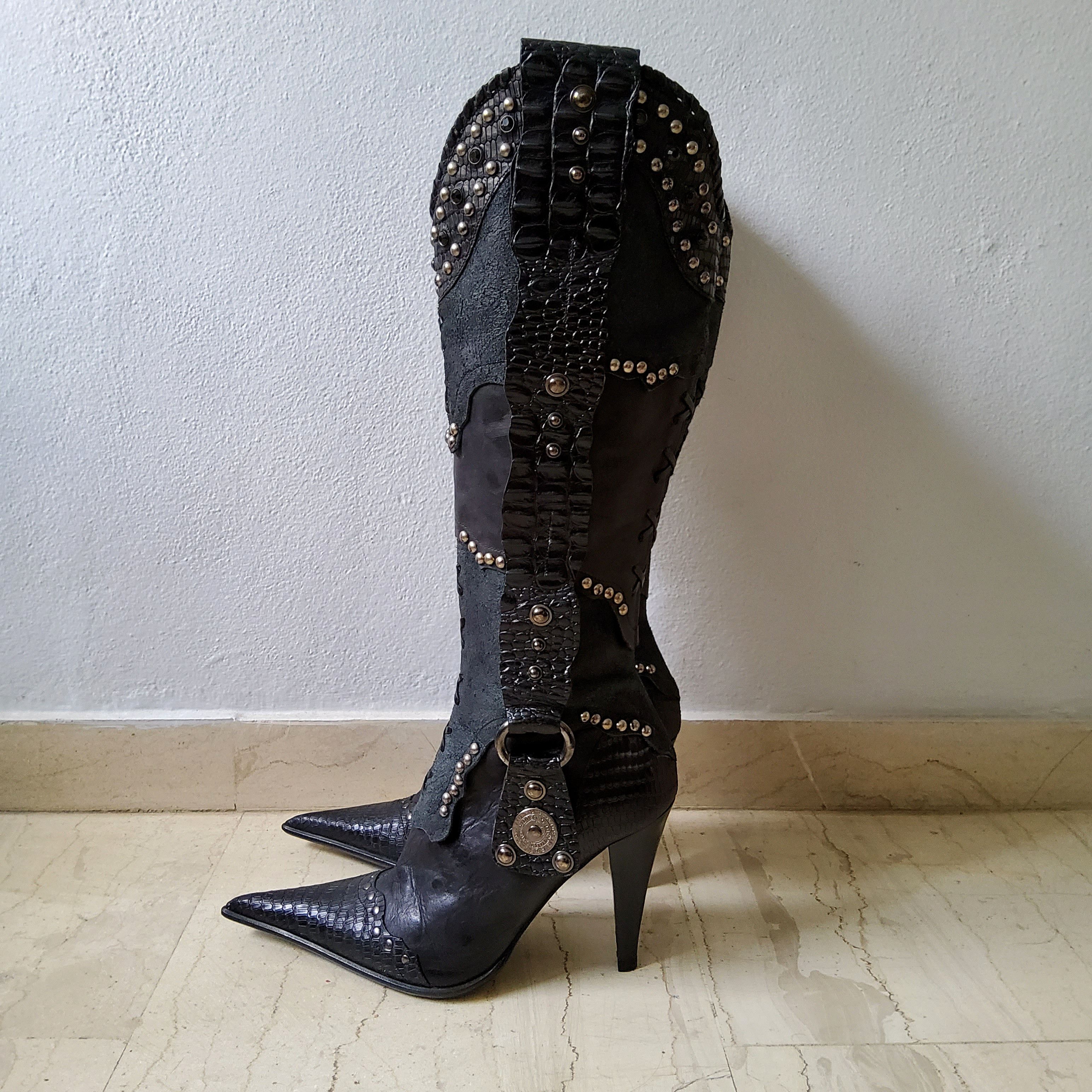 Other El Dantes vintage y2k deadstock studded leather boots Size US 8 / IT 38 - 3 Thumbnail