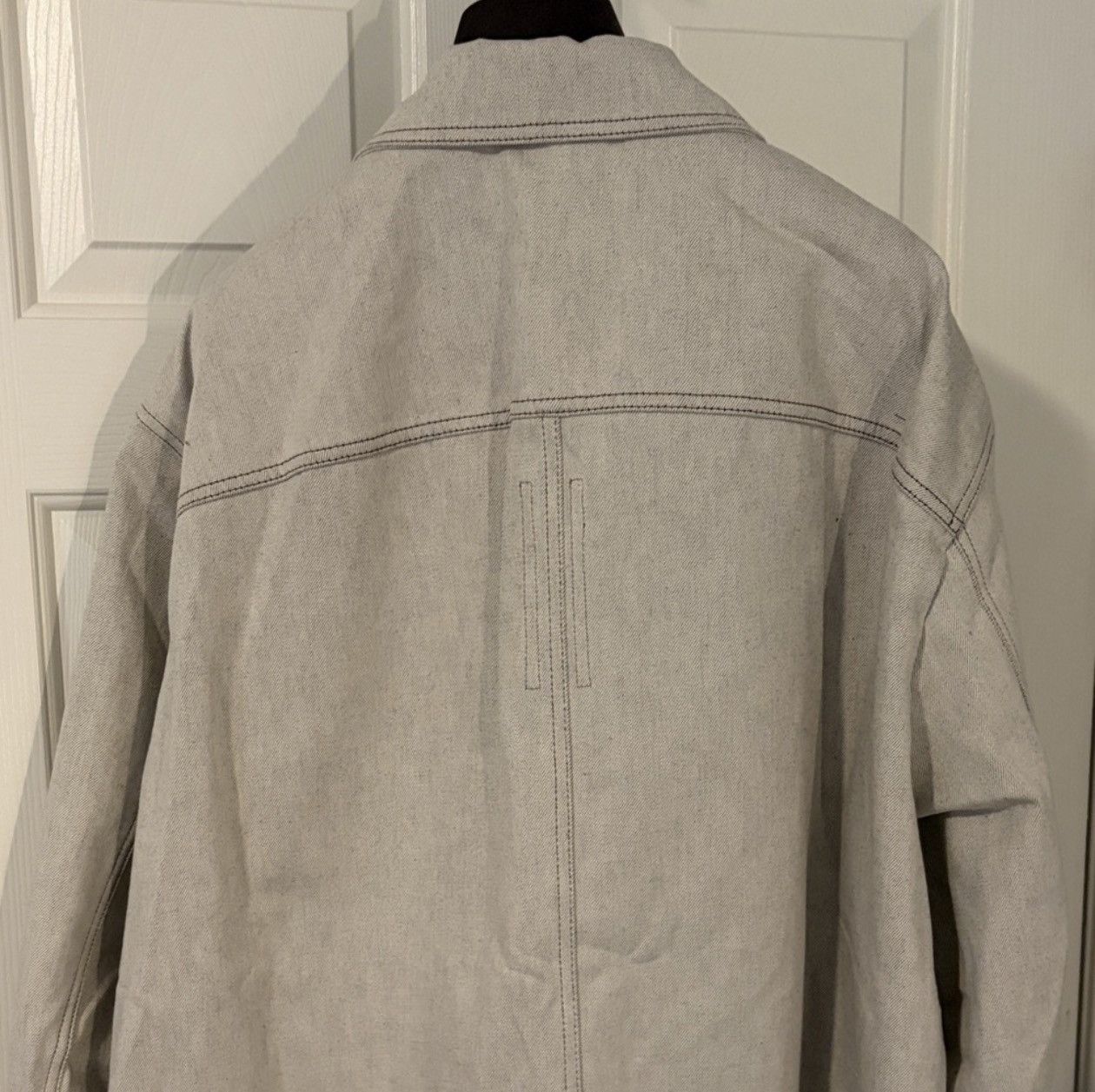 Rick Owens Drkshdw Rick Owens DRKSHDW Jumbo Worker Milk Melange Denim Jacket Size US XL / EU 56 / 4 - 7 Thumbnail