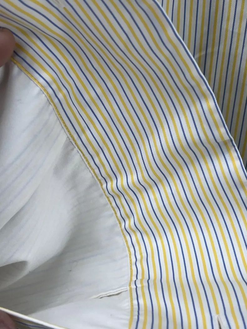 Loewe LOEWE Cotton yellow striped long sleeve embroidered dress Size XXS / US 00 / IT 34 - 3 Thumbnail