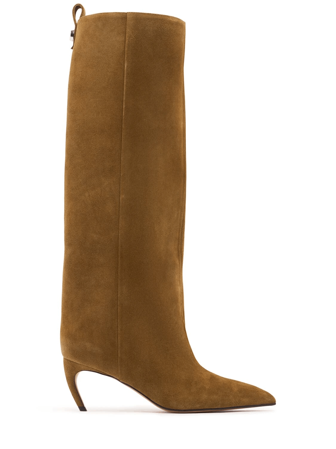 THE ATTICO Lea $1290 Mil Green 65mm Suede Tall Boots New