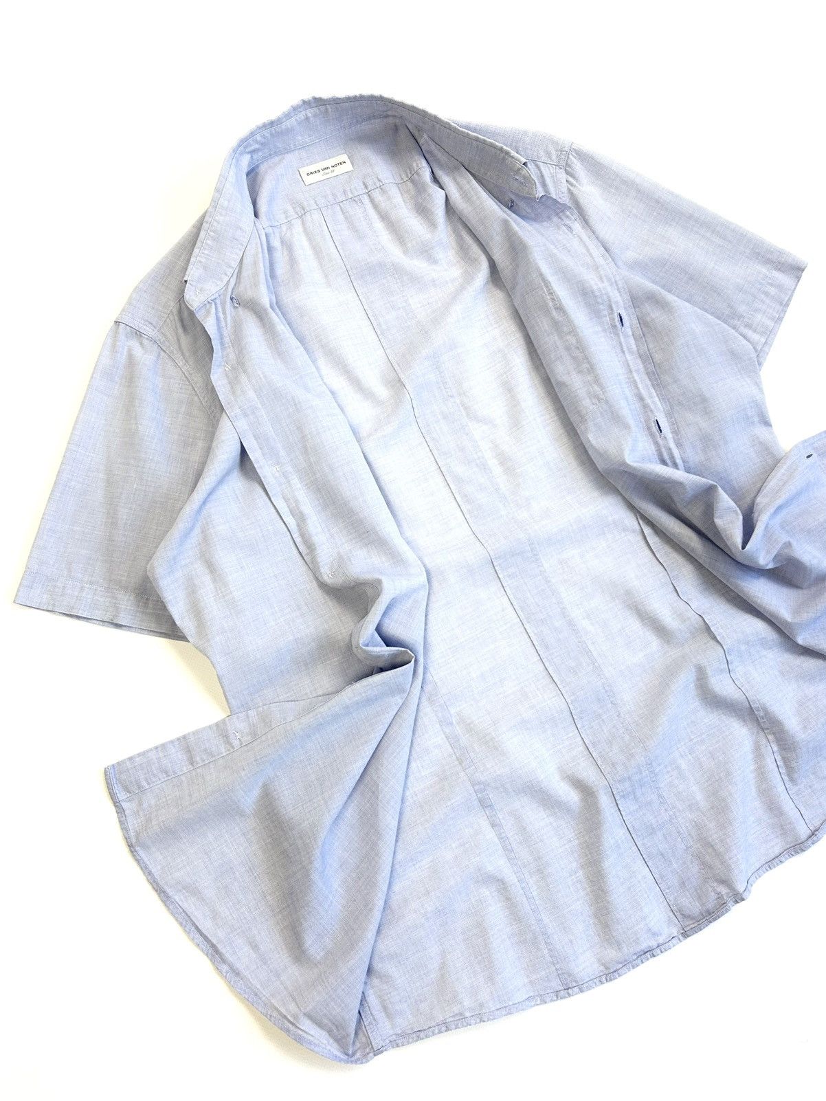 Dries Van Noten Dries Van Noten Vintage Blue Short Sleeve Button-Up Shirt Size US M / EU 48-50 / 2 - 7 Thumbnail