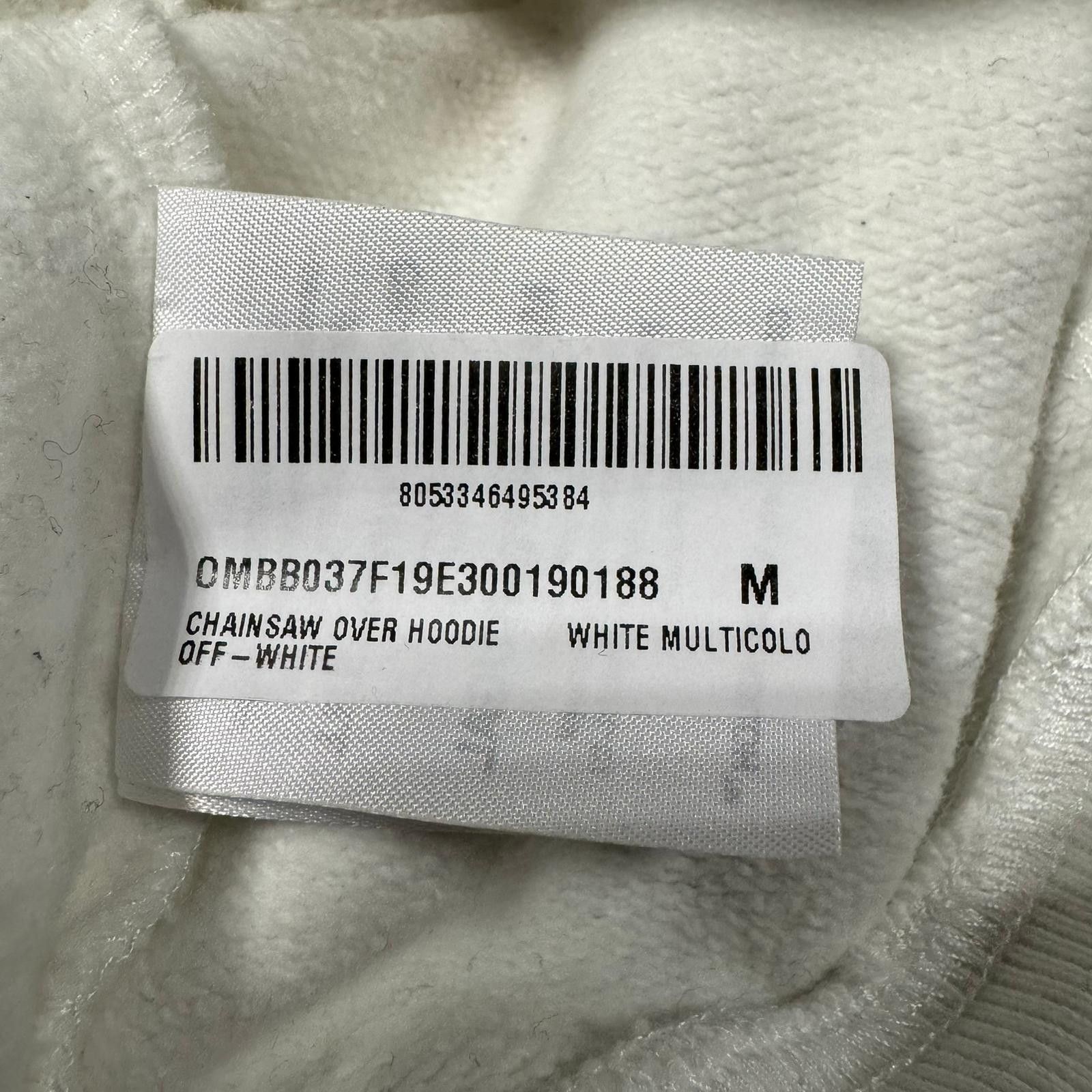 Off-White White Chainsaw Logo Print Oversized Hoodie Size US M / EU 48-50 / 2 - 7 Thumbnail