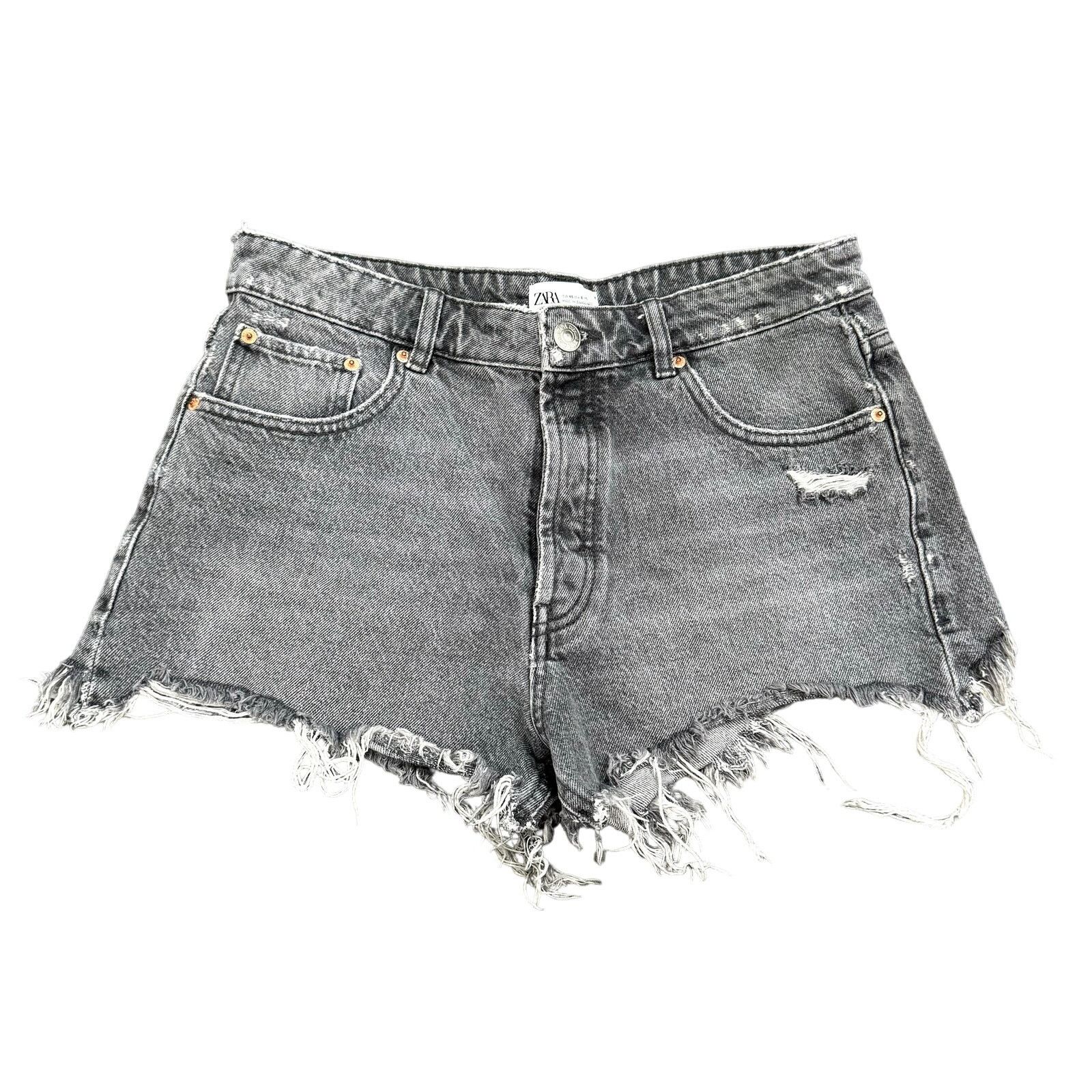 Zara Zara High Rise Jean Cut Off Shorts in Gray, Size 8 Size 30" / US 8 / IT 44 - 1 Thumbnail