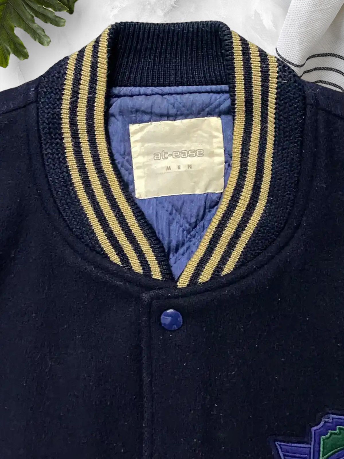 Japanese Brand × Vintage Vintage 80’s At-Ease Japan Staff Wool Leather Varsity Jacket Size US XL / EU 56 / 4 - 15 Thumbnail