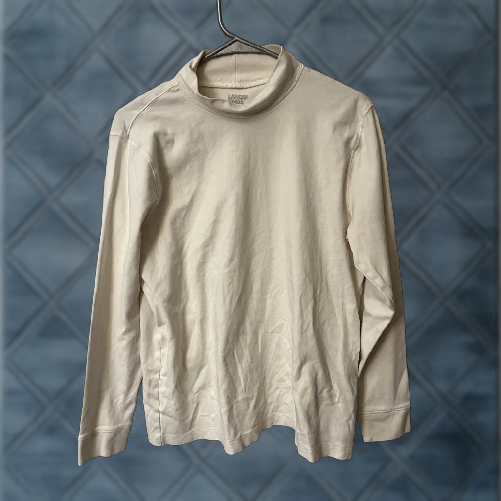 Lands' End Lands' End Top Womens XL 18 White Mock T Long Sleeve 100% Cotton Shirt Size XL / US 12-14 / IT 48-50 - 1 Thumbnail