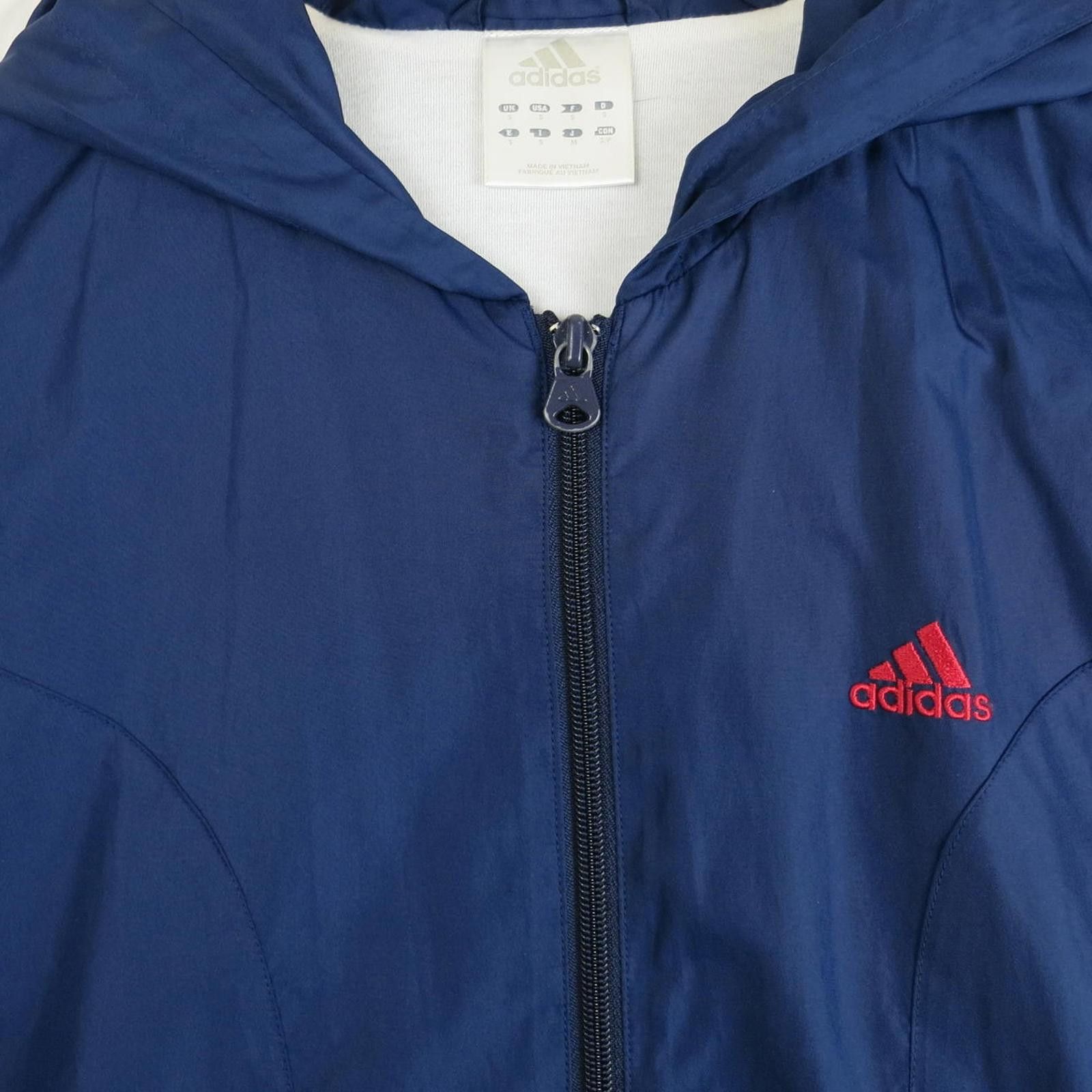 Adidas Adidas Navy Blue Hooded Windbreaker with Red Stripes Men's S Size US S / EU 44-46 / 1 - 2 Thumbnail