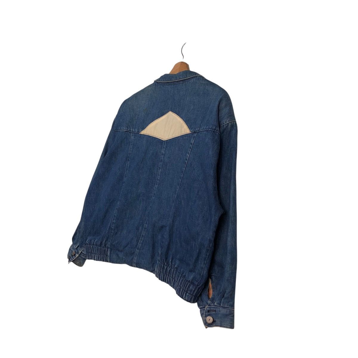 Japanese Brand × Vintage 📌Vtg Denim Bomber Jacket Gourd Double Collar Issey Miyake Size US M / EU 48-50 / 2 - 11 Thumbnail