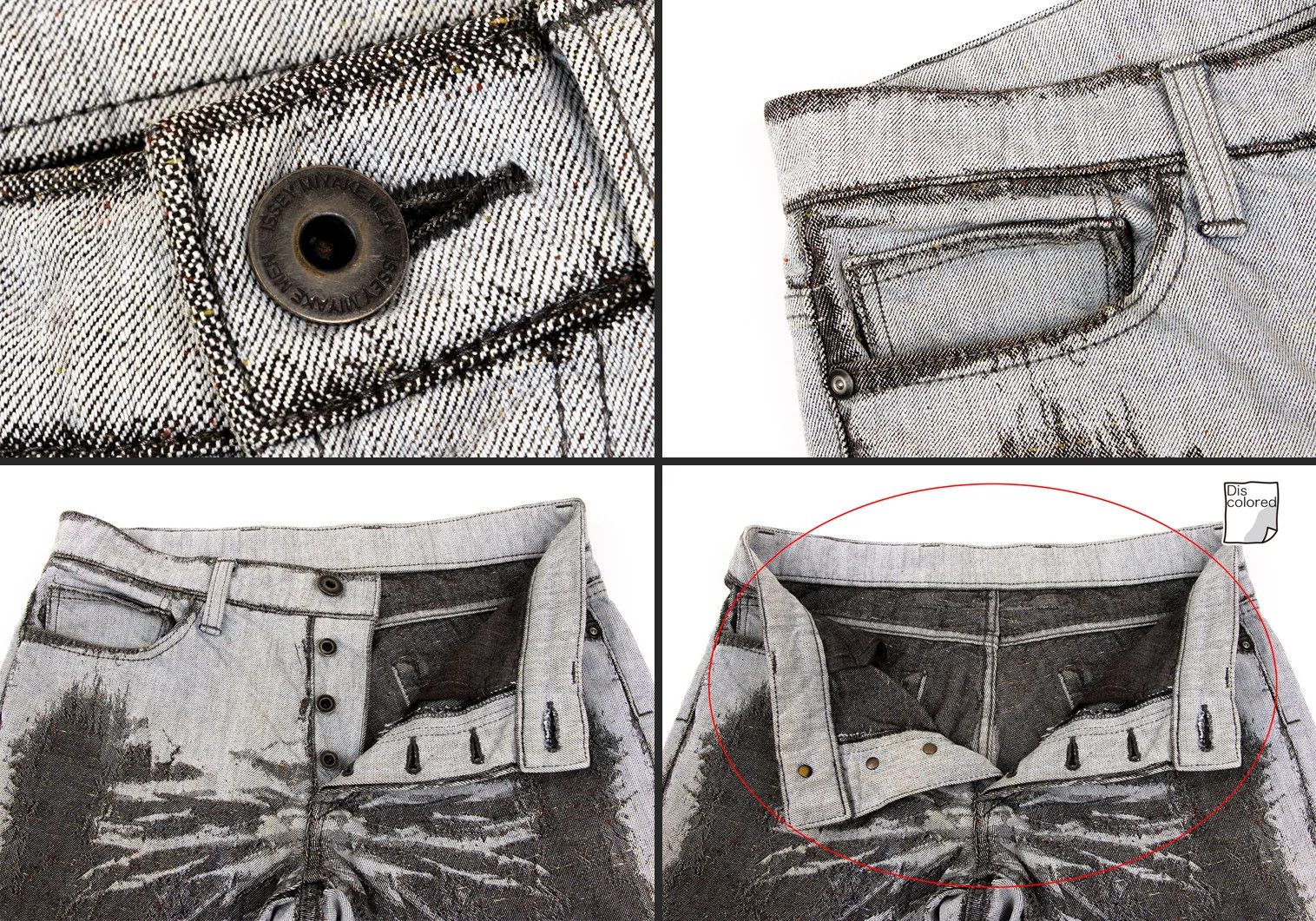Issey Miyake Men's Washed Nepp Jacquard Denim Pants in Gray Size US 30 / EU 46 - 3 Thumbnail
