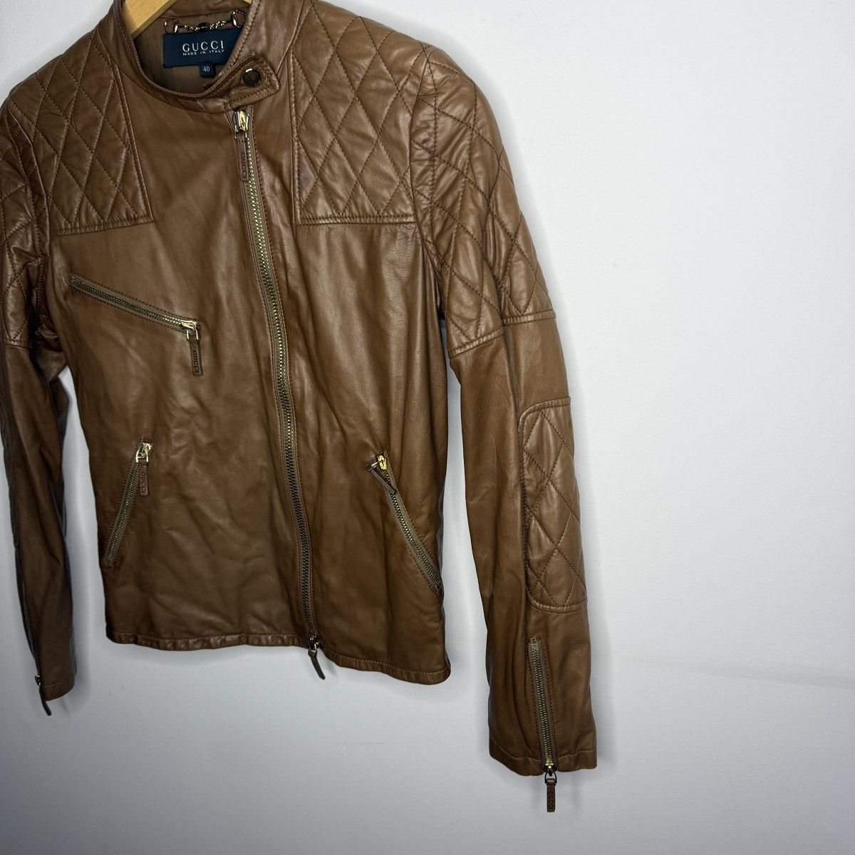 Gucci Gucci Leather Jacket Biker by Tom Ford Y2K Size S / US 4 / IT 40 - 2 Thumbnail