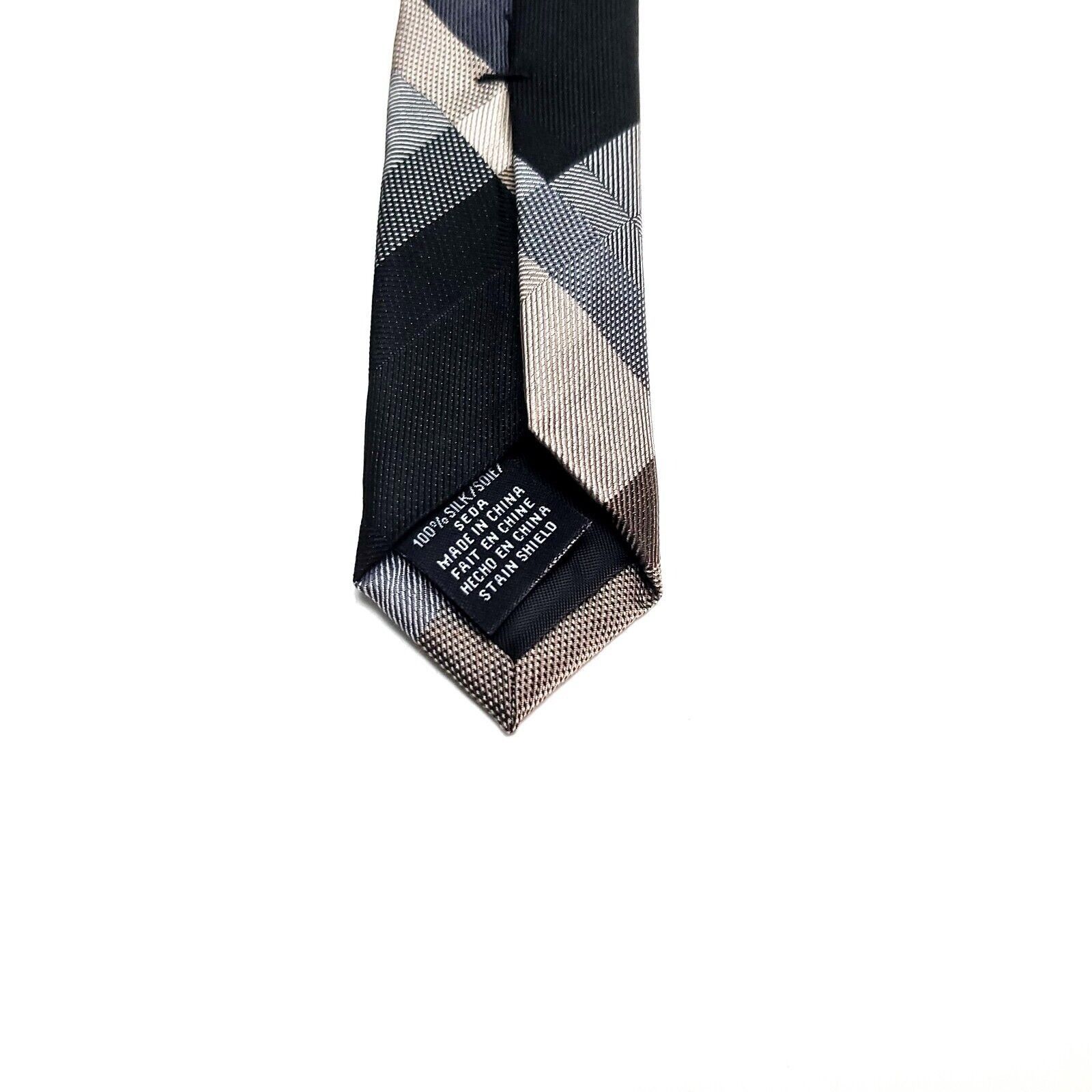 Van Heusen Van Heusen Silk Tie Woven Brown Black Plaid Size ONE SIZE - 4 Thumbnail