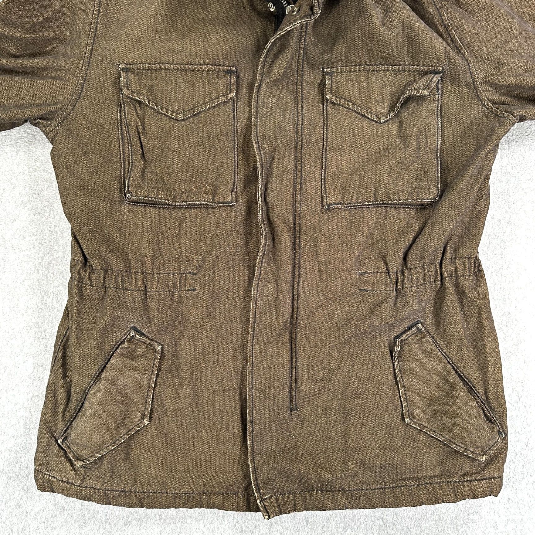 Levi's VINTAGE Levi's Tab Twills Military Jacket Mens XL Brown Herringbone Cotton Lined Size US XL / EU 56 / 4 - 5 Thumbnail