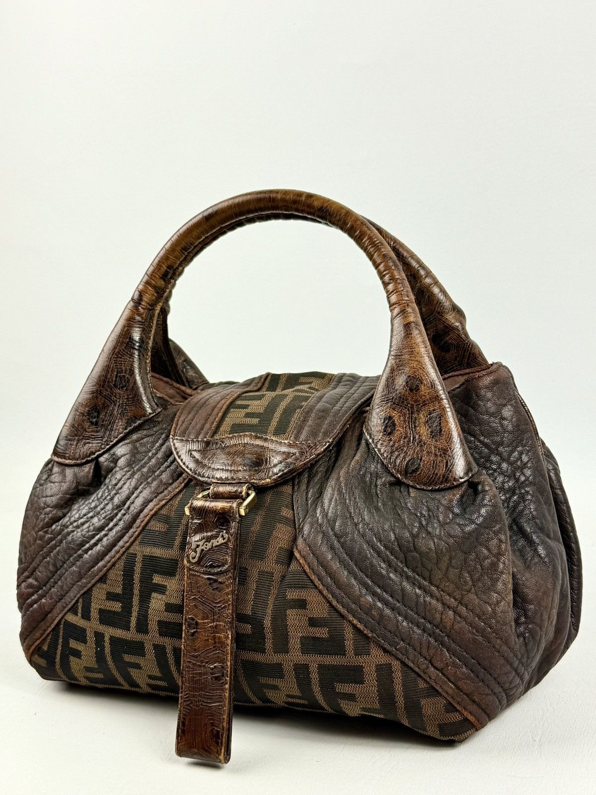 Fendi Fendi - 2000’s - Tortoise - FF - Tabacco - Zucca - Small Spy Size ONE SIZE - 2 Thumbnail
