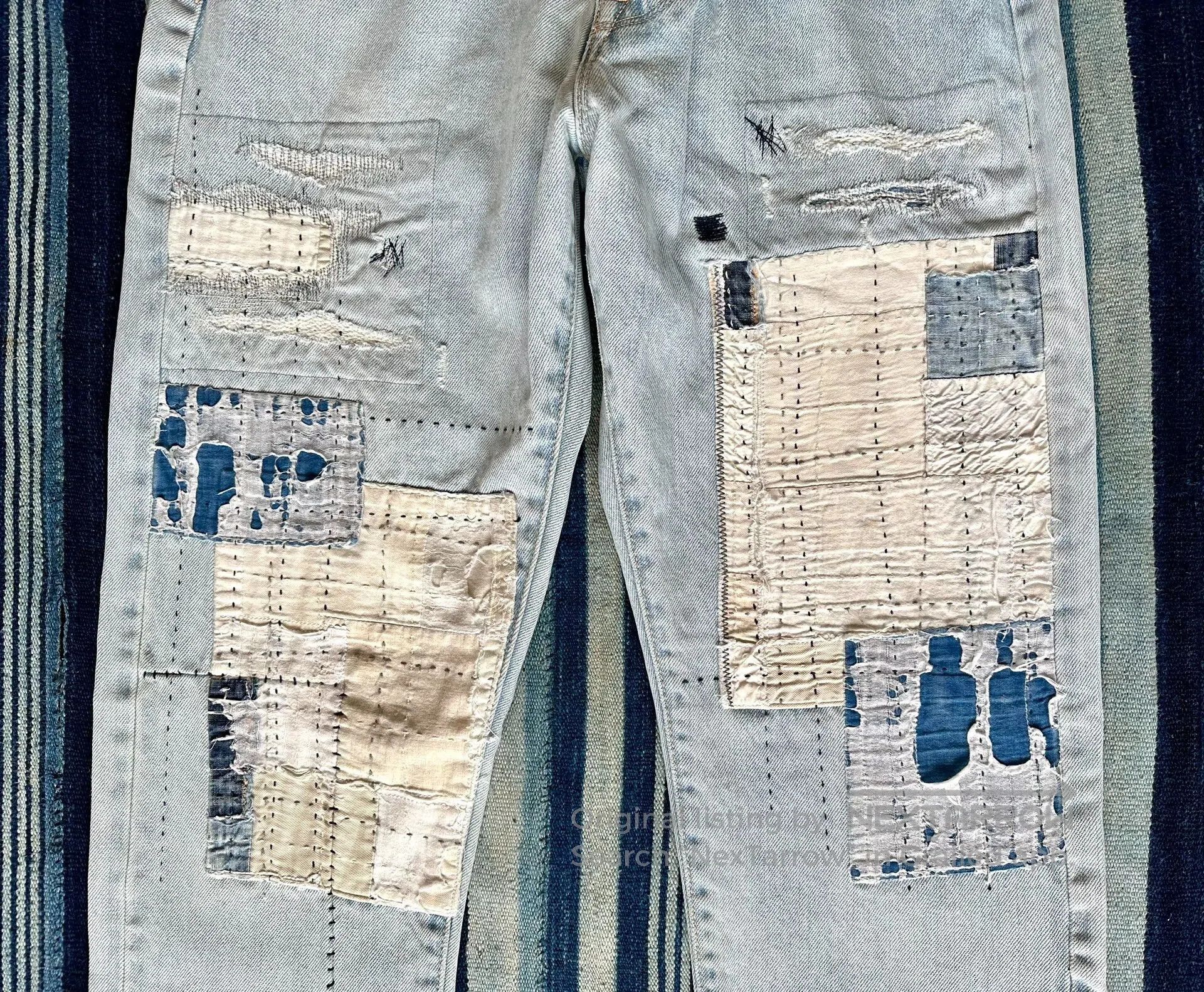KURO handmade patchwork denim pants by kuro. Size US 34 / EU 50 - 3 Thumbnail