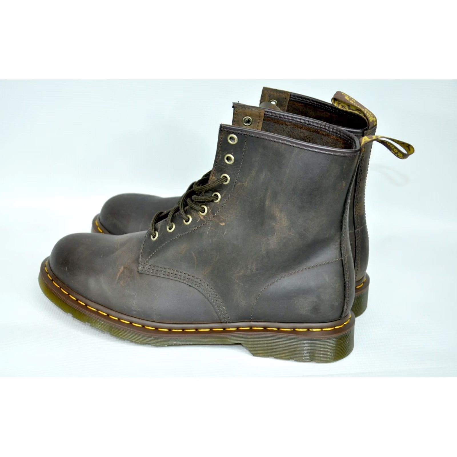 Dr. Martens Dr. Martens 1460 8 Leather Boots Mens EU47 US13 UK12 Brown Combat Lace Up Boots Size US 12 / EU 45 - 4 Thumbnail