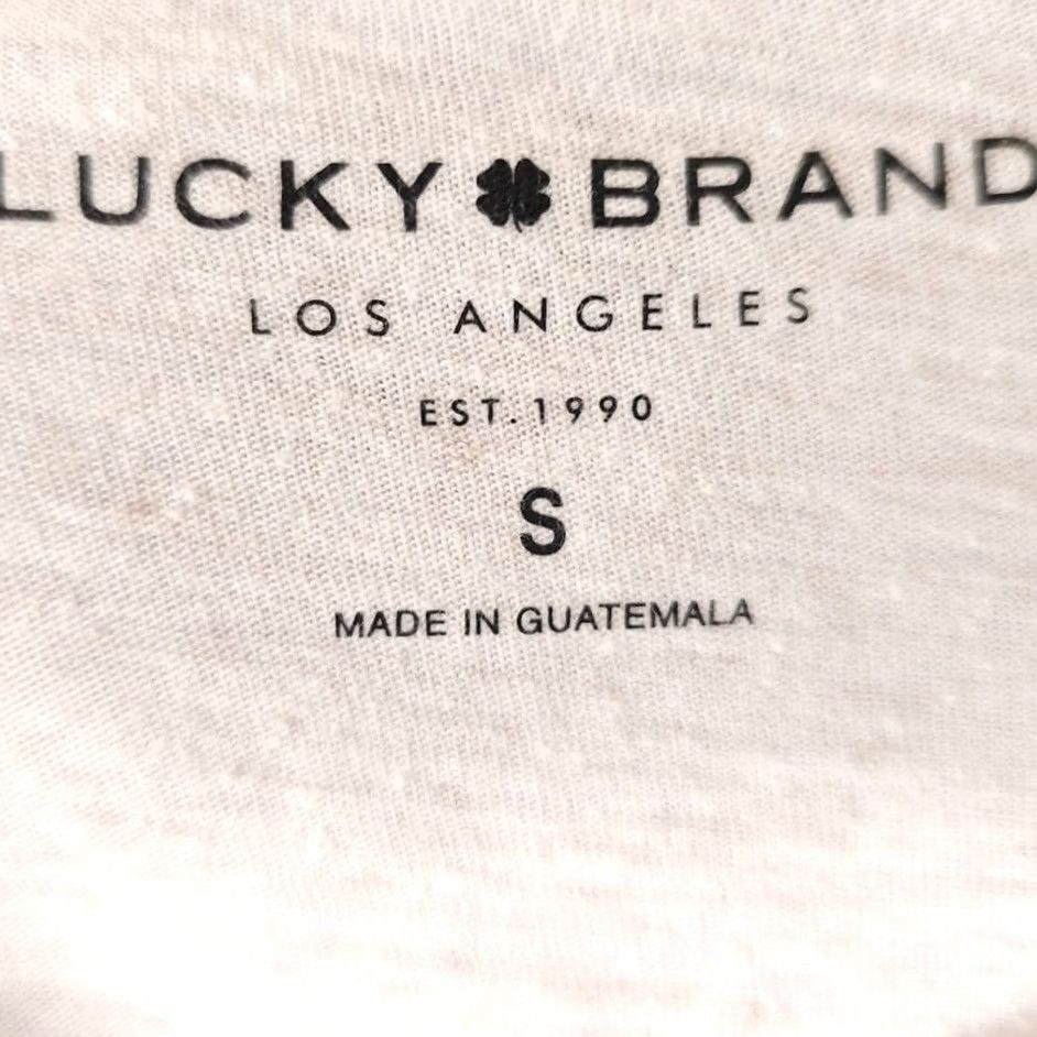 Lucky Brand Lucky Brand Country Music T Shirt Mens Small Beige Guitar Relaxed Fit Streetwear Short Sleeve Crew Neck Mens, Regular, Cotton Blend Size US S / EU 44-46 / 1 - 5 Thumbnail