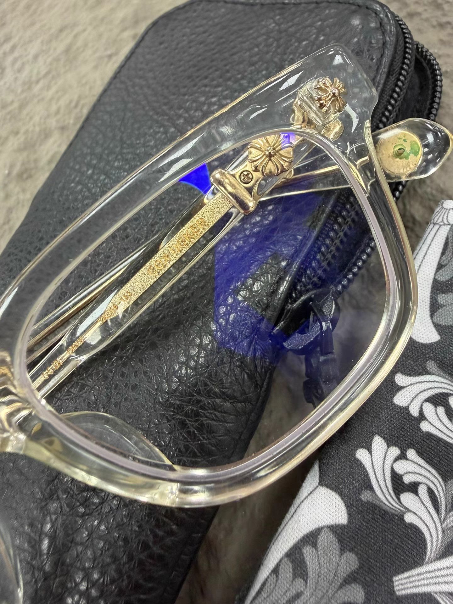 Chrome Hearts Chrome Hearts Gold Cross Clear Glasses CH Size ONE SIZE - 4 Thumbnail