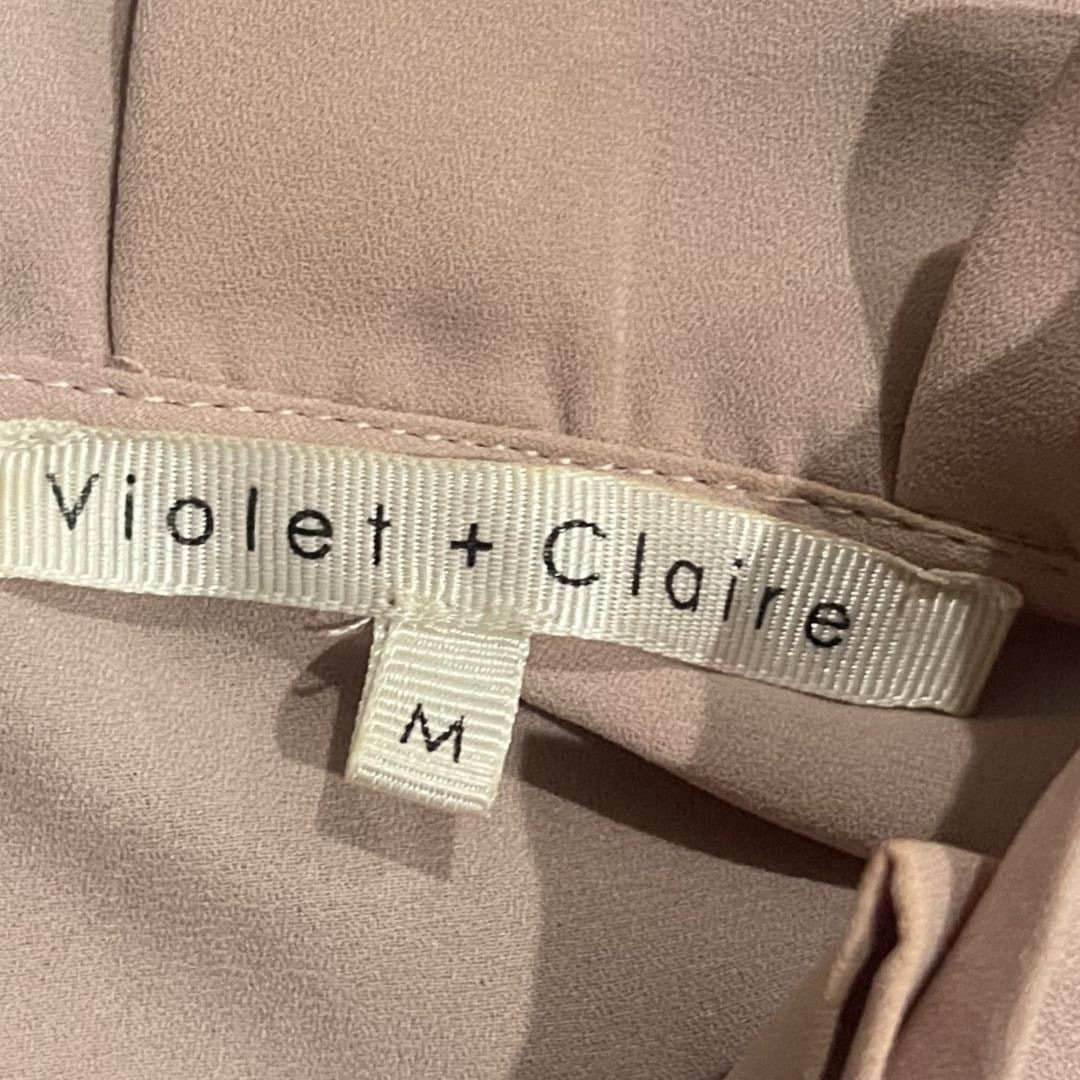 Other Violet & Claire Mock Neck Long Sleeve Blouse Pleated Ruffle Size M / US 6-8 / IT 42-44 - 3 Thumbnail