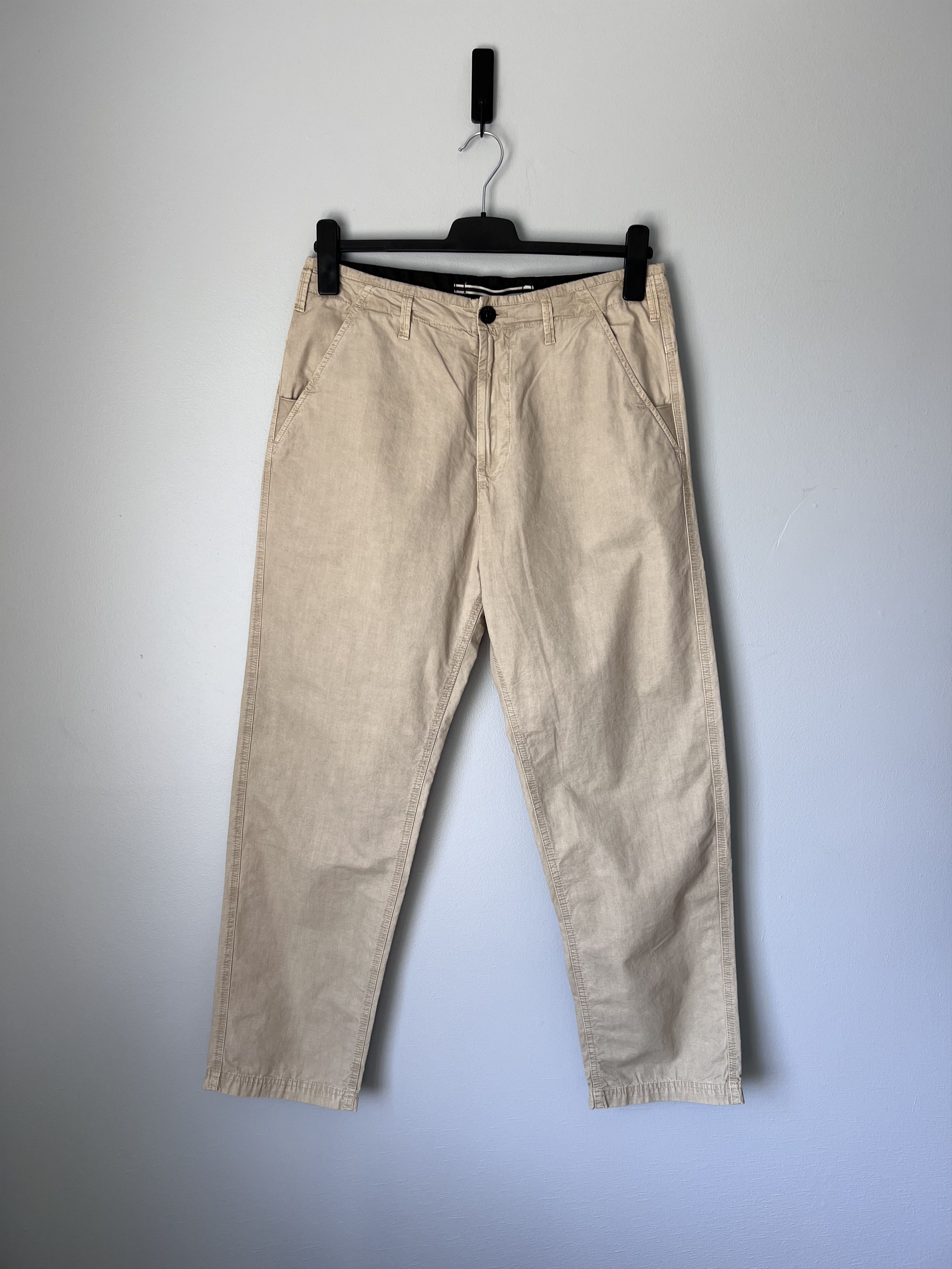 Stone Island Stone Island Brushed Cotton Chino Pants in Beige Size US 31 - 1 Thumbnail