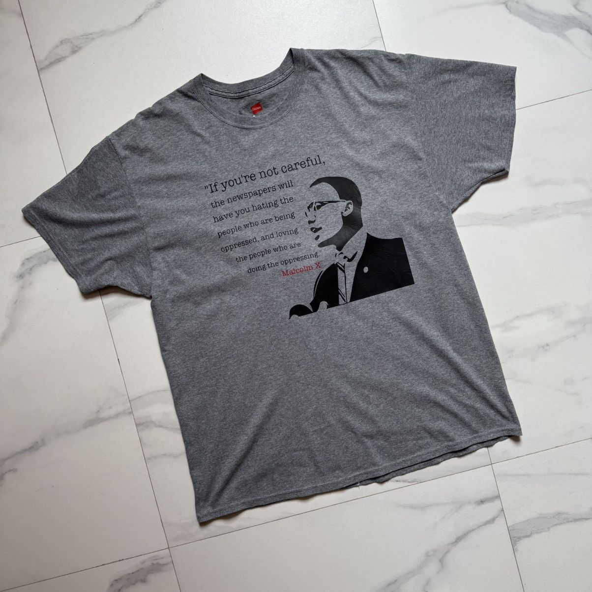 Hanes Malcolm X Iconic Quote T-Shirt Size US XL / EU 56 / 4 - 3 Thumbnail