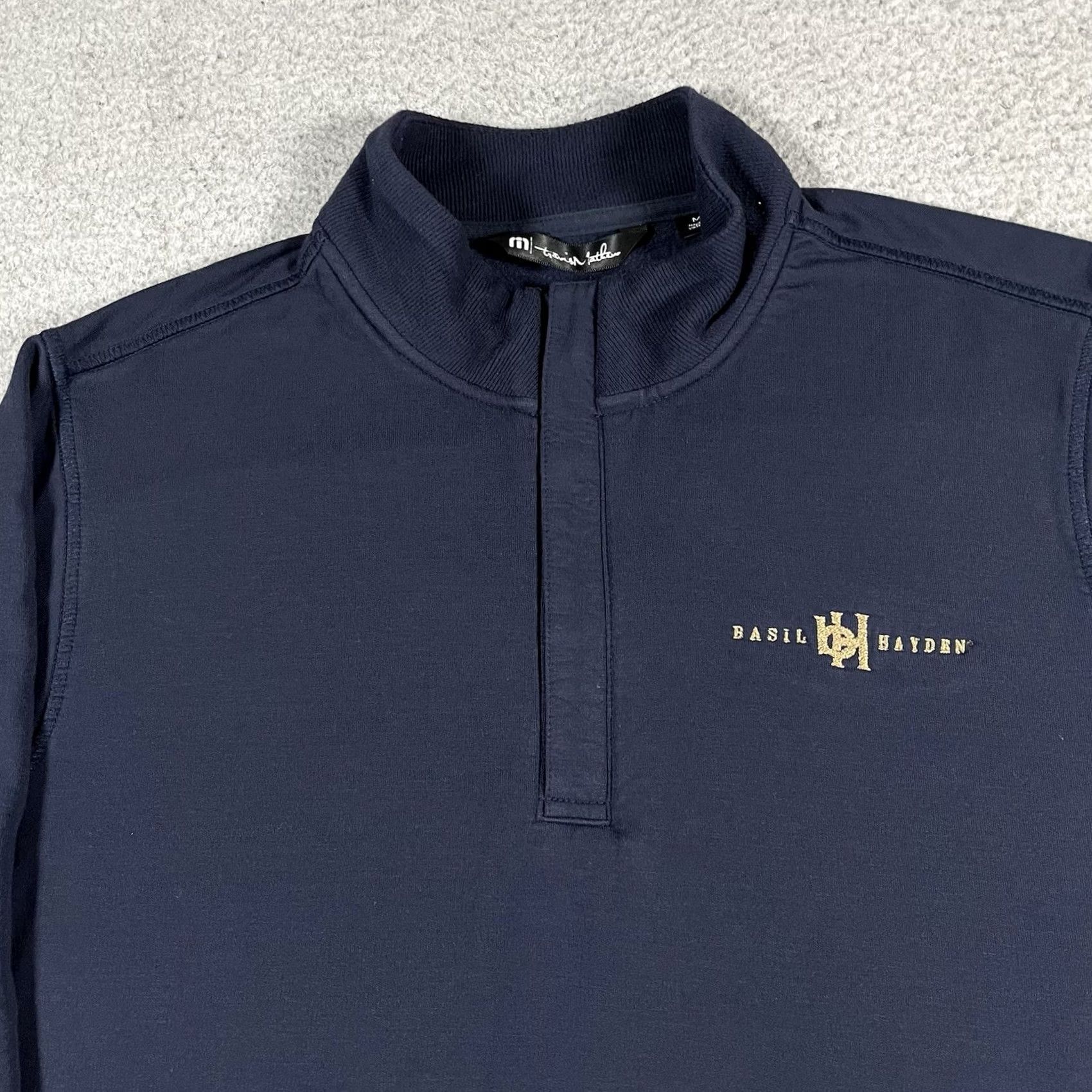 TravisMathew Travis Mathew 1/4 Zip Pullover Mens M Performance Basil Hayden Logo Jacket Shirt Size US M / EU 48-50 / 2 - 3 Thumbnail