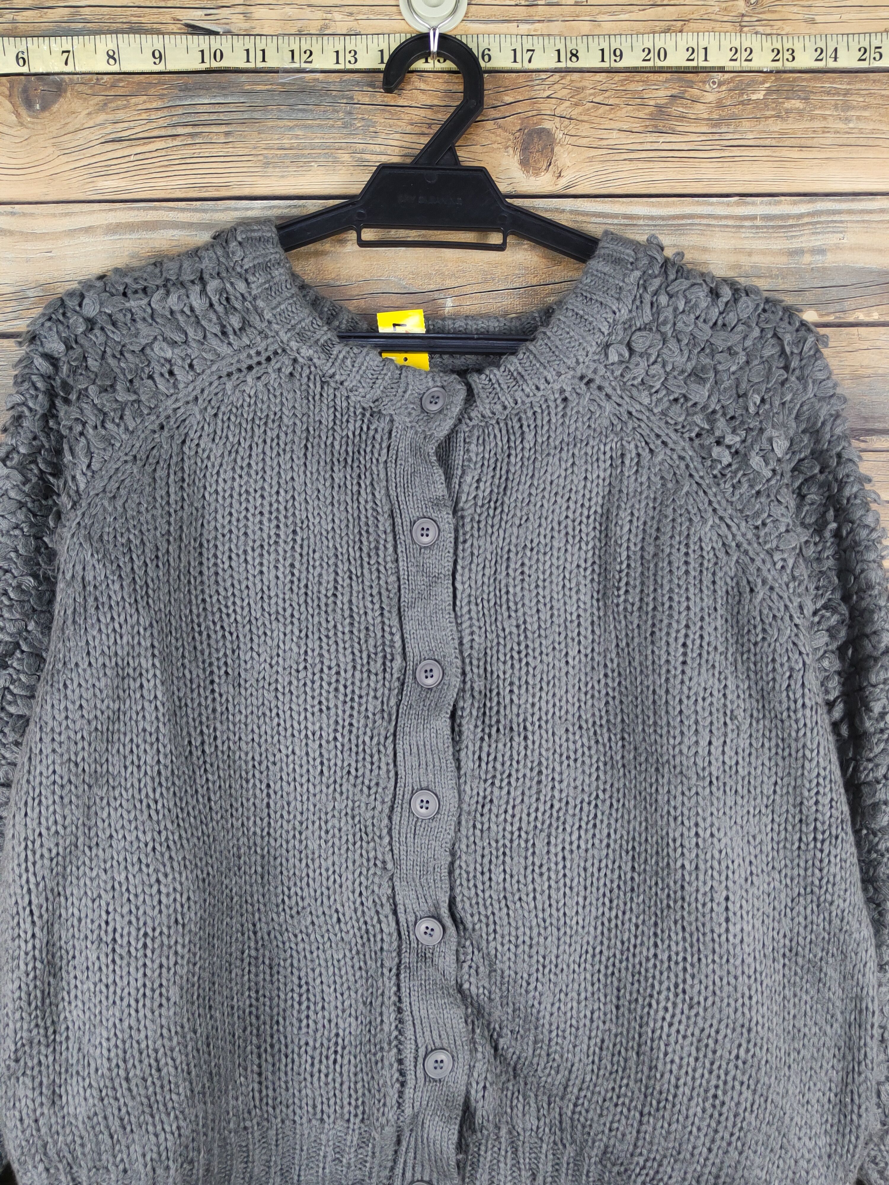 Japanese Brand Melrose Claire Dark Gray knitwear Cardigan #W1359 Size S / US 4 / IT 40 - 2 Thumbnail
