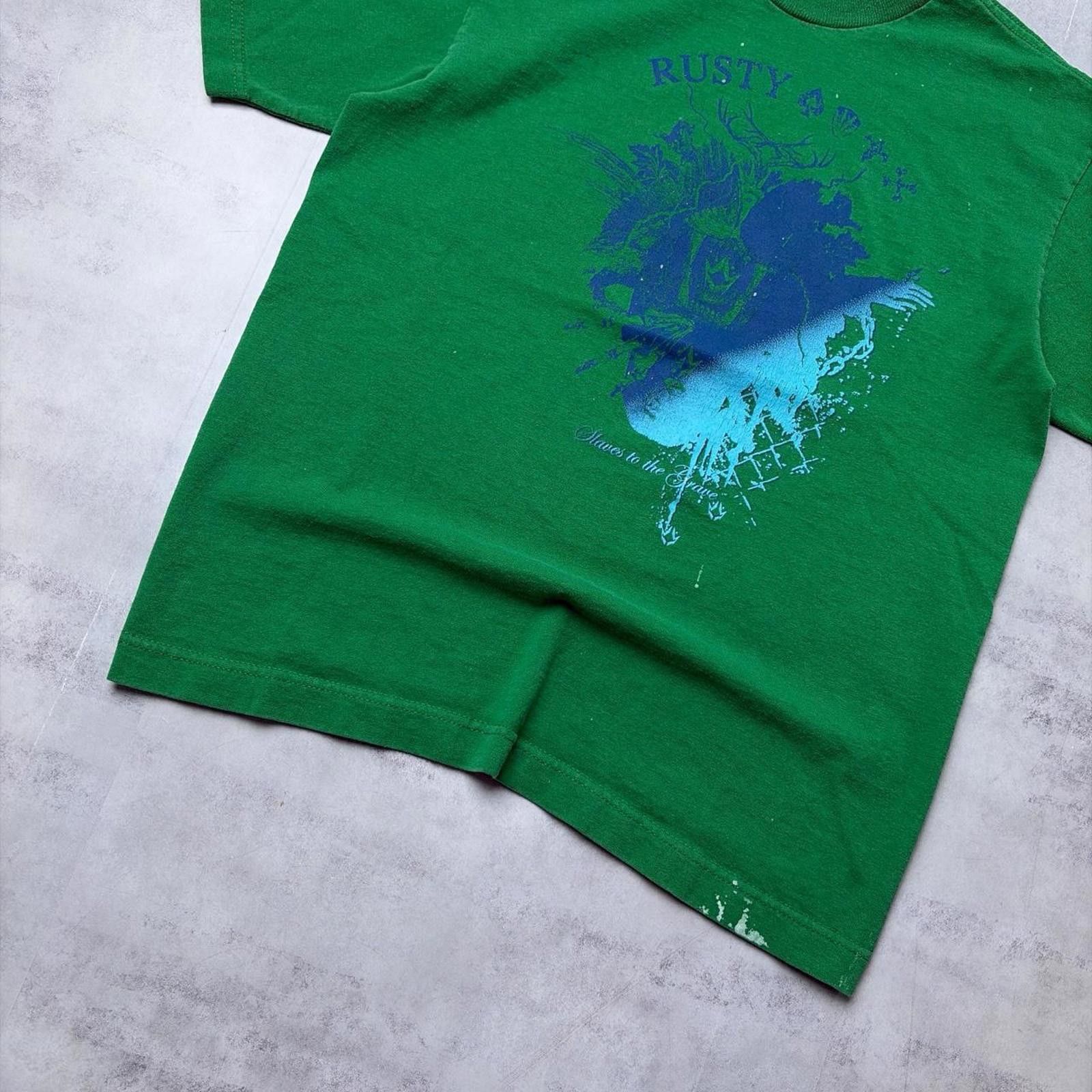 Rusty Y2K Green Rusty Grunge Skater Surf T-Shirt Size US XS / EU 42 / 0 - 4 Thumbnail