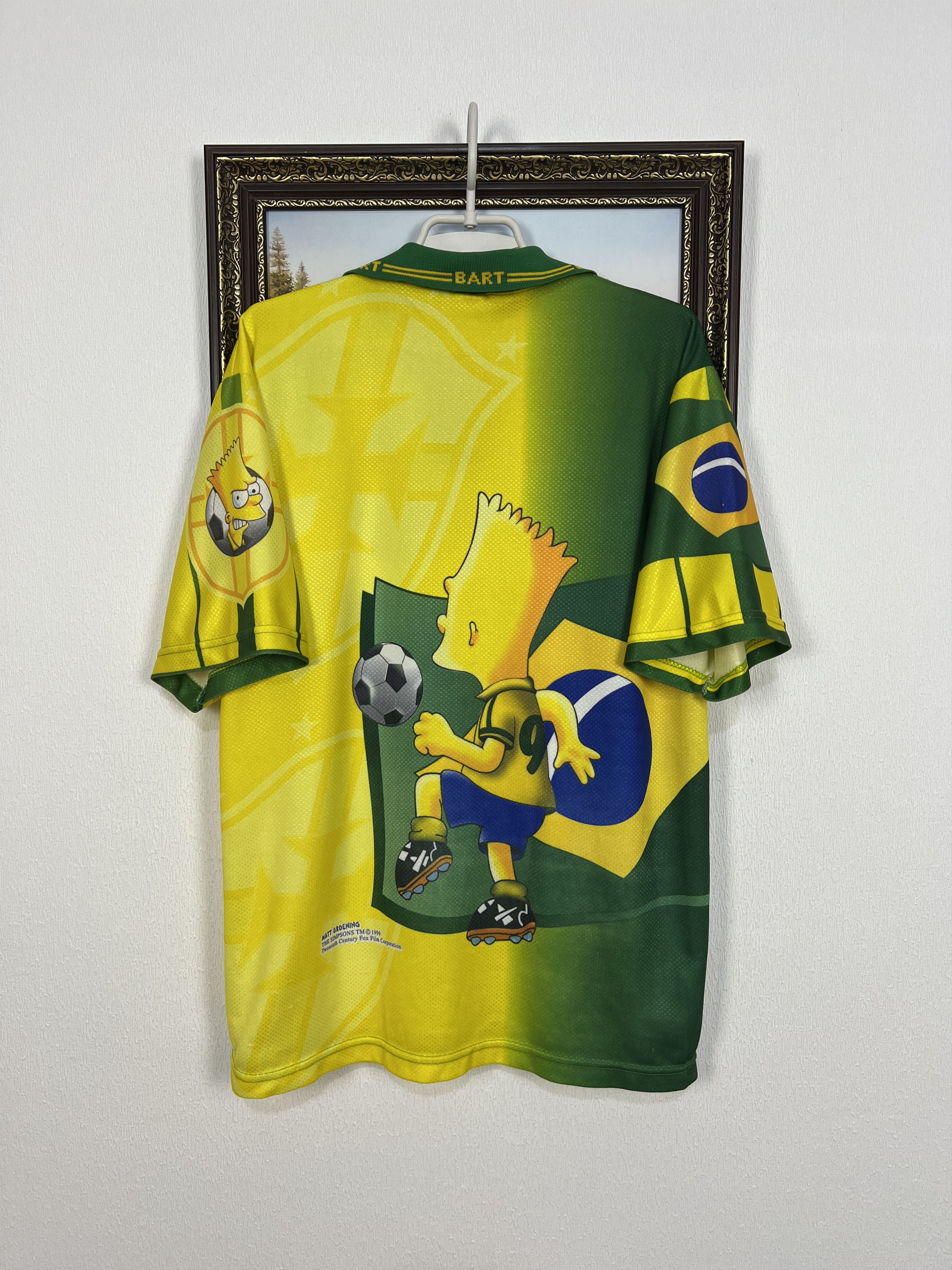 The Simpsons Vintage The Simpsons Bart Brazil Football Shirt Soccer XL Size US XL / EU 56 / 4 - 12 Thumbnail