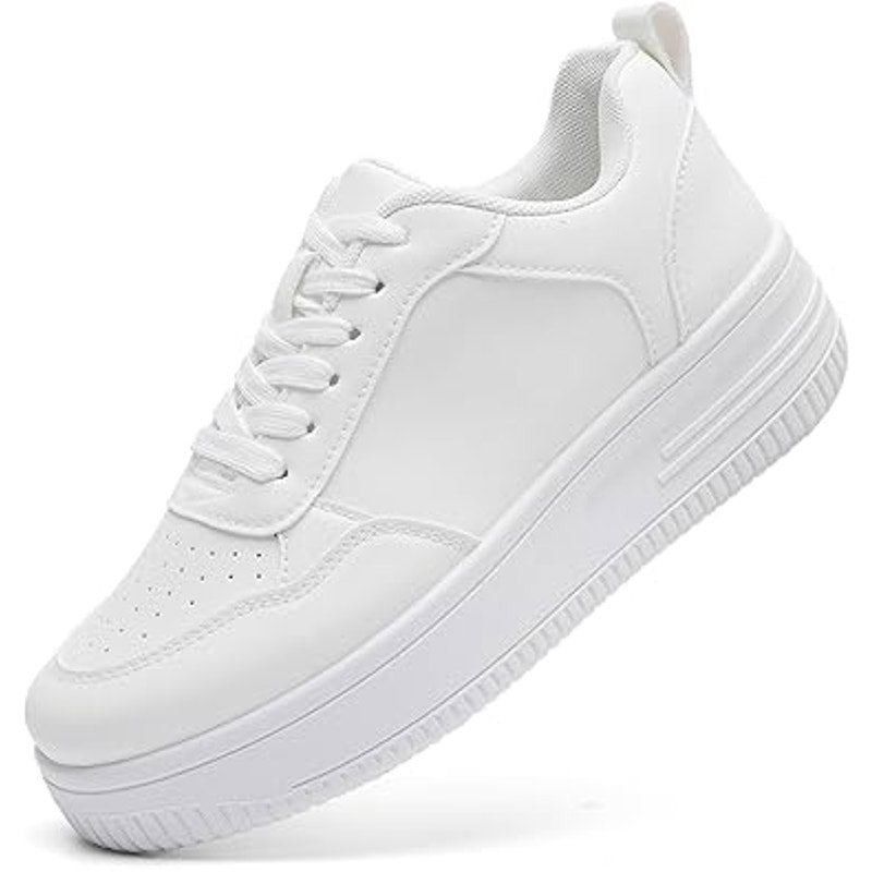 Other Memon Women's Size 11 White Faux Leather Platform Sneakers Size US 11 / IT 41 - 1 Thumbnail